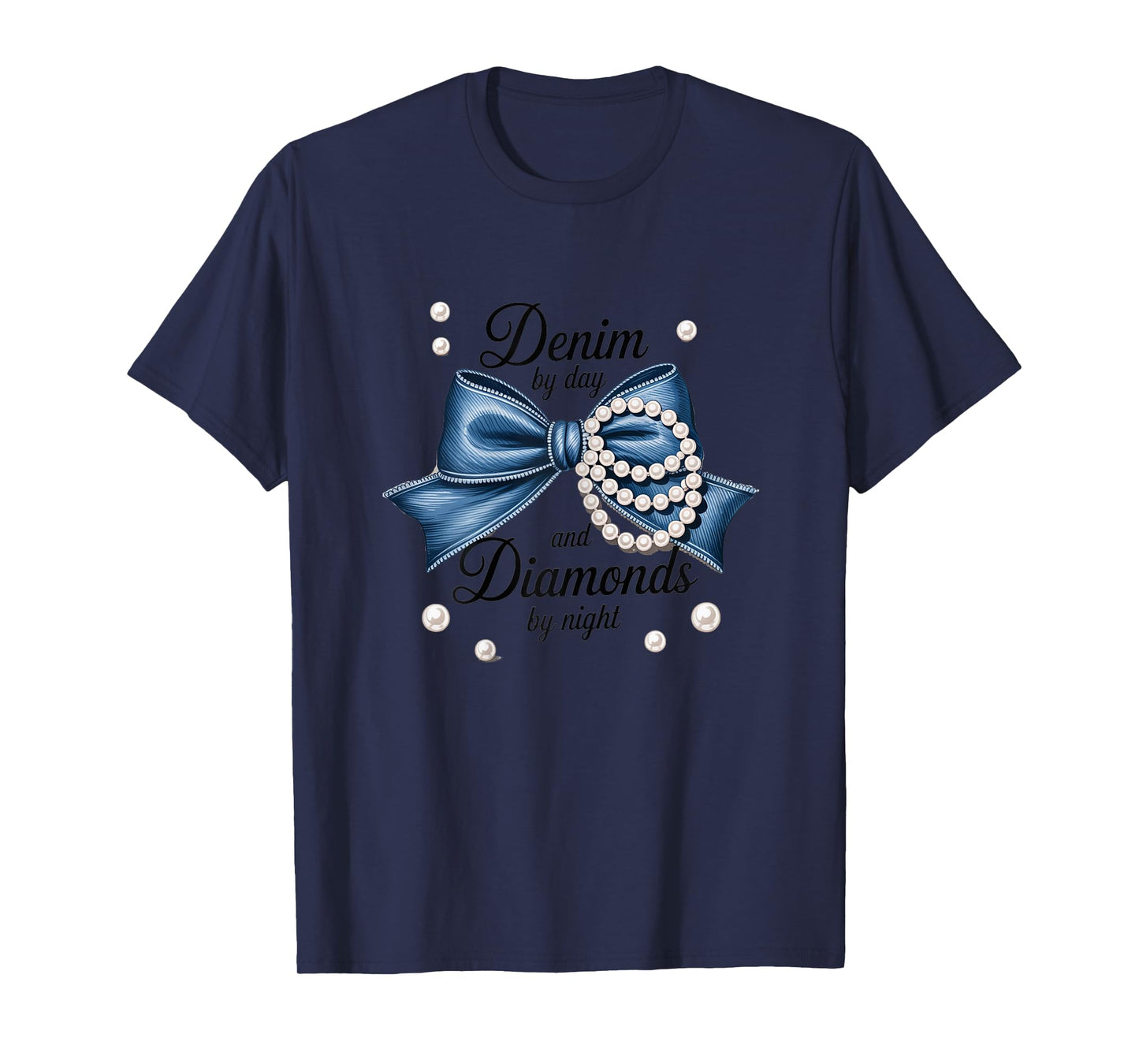 Denim by Day Diamonds by Night Glam Bow Denim and Diamonds T-Shirt