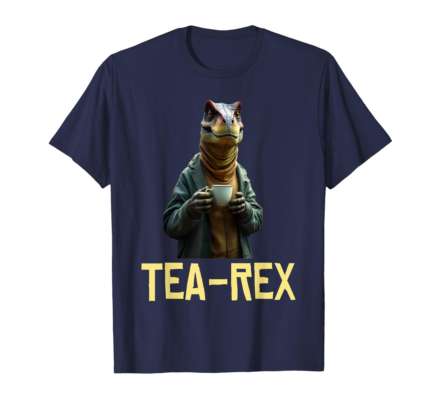 Funny Tea Rex Tee Dinosaur Design Tea Drinking Lover Graphic T-Shirt
