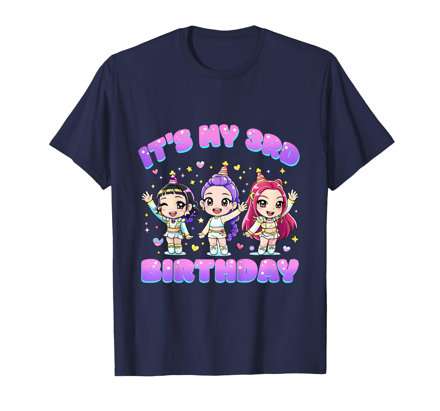 3 Years Old Birthday K pop Kids 3rd Birthday Girls K-pop T-Shirt