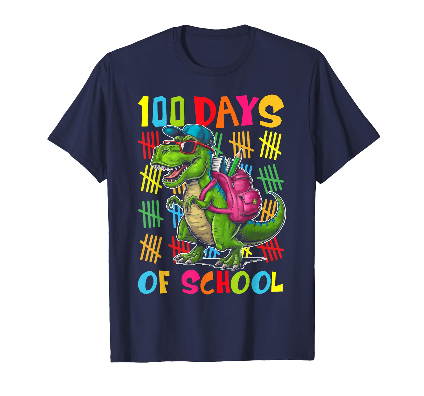 100 Days of School Trex 100 Days Smarter 100th Day of School T-Shirt
