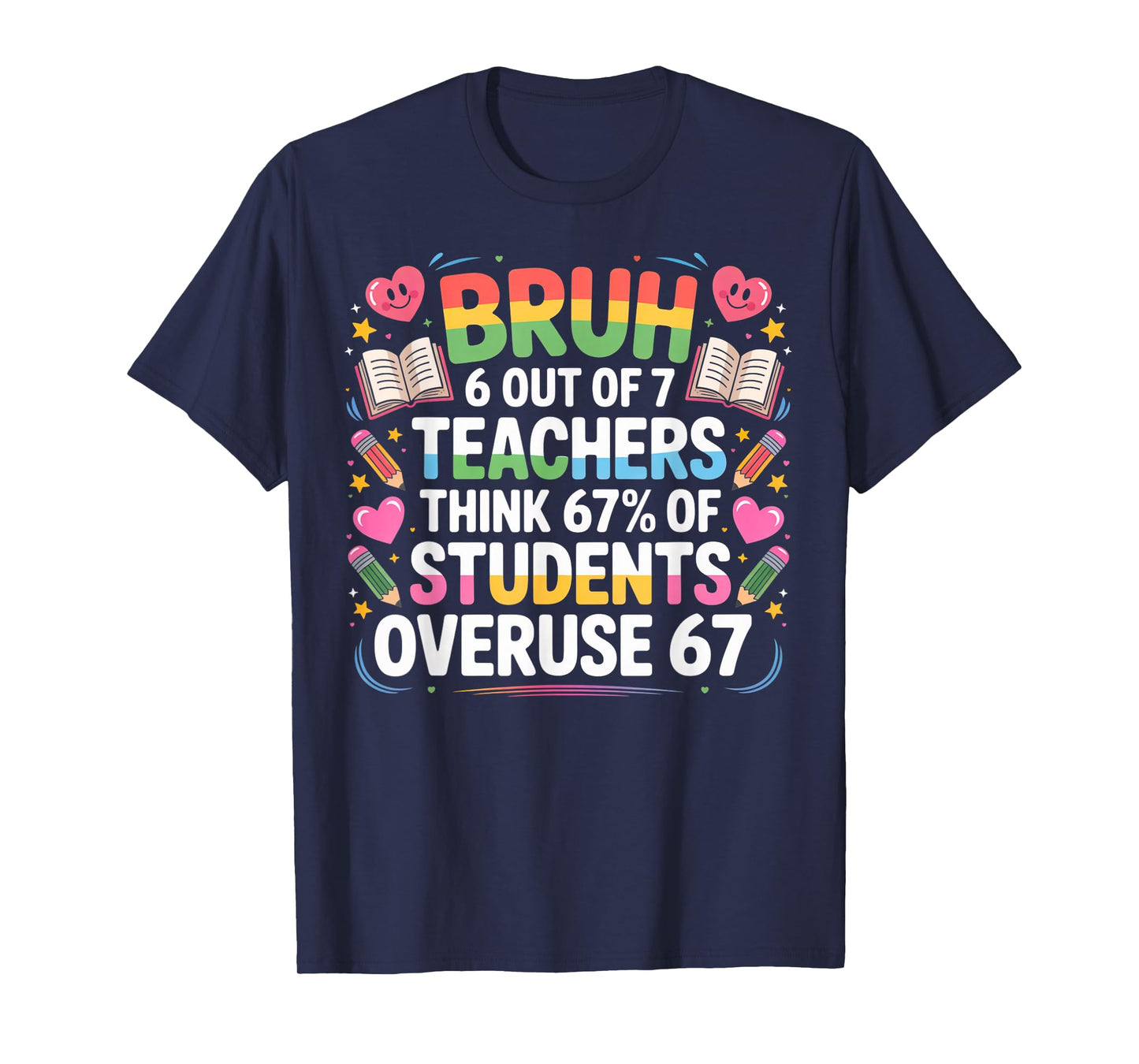 6 Out of 7 Teachers Think 67% of Students Overuse 67 Meme T-Shirt