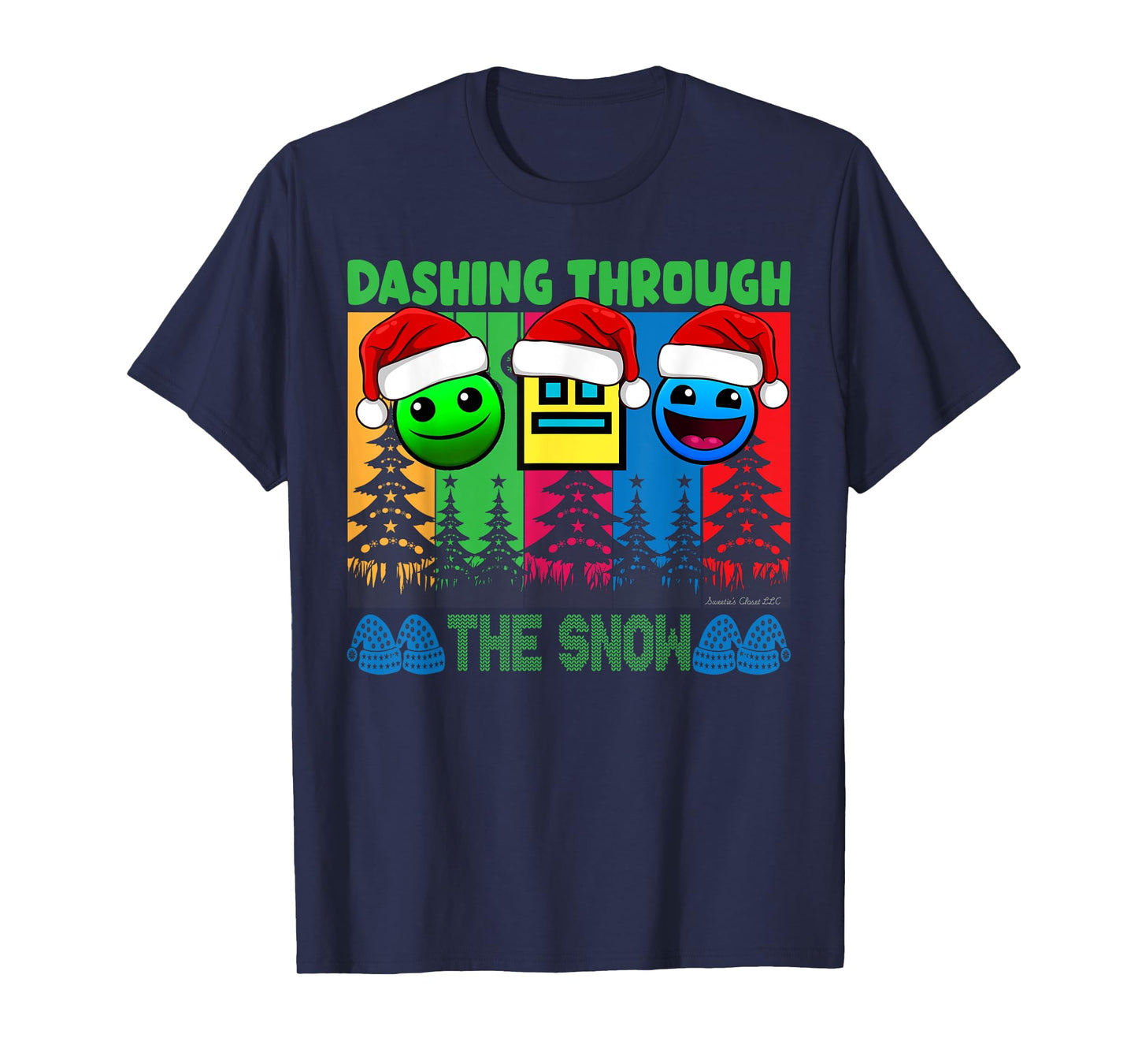 Sleep Dash Repeat Christmas Video Game Geometry Video Gamer T-Shirt