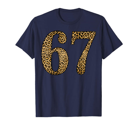 6-7 Meme Leopard Cheetah Six-Seven Funny 67 T-Shirt