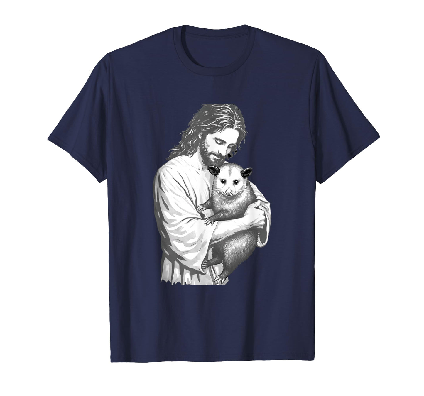 Funny Jesus Opossum Christian Faith Animal Art Graphic T-Shirt