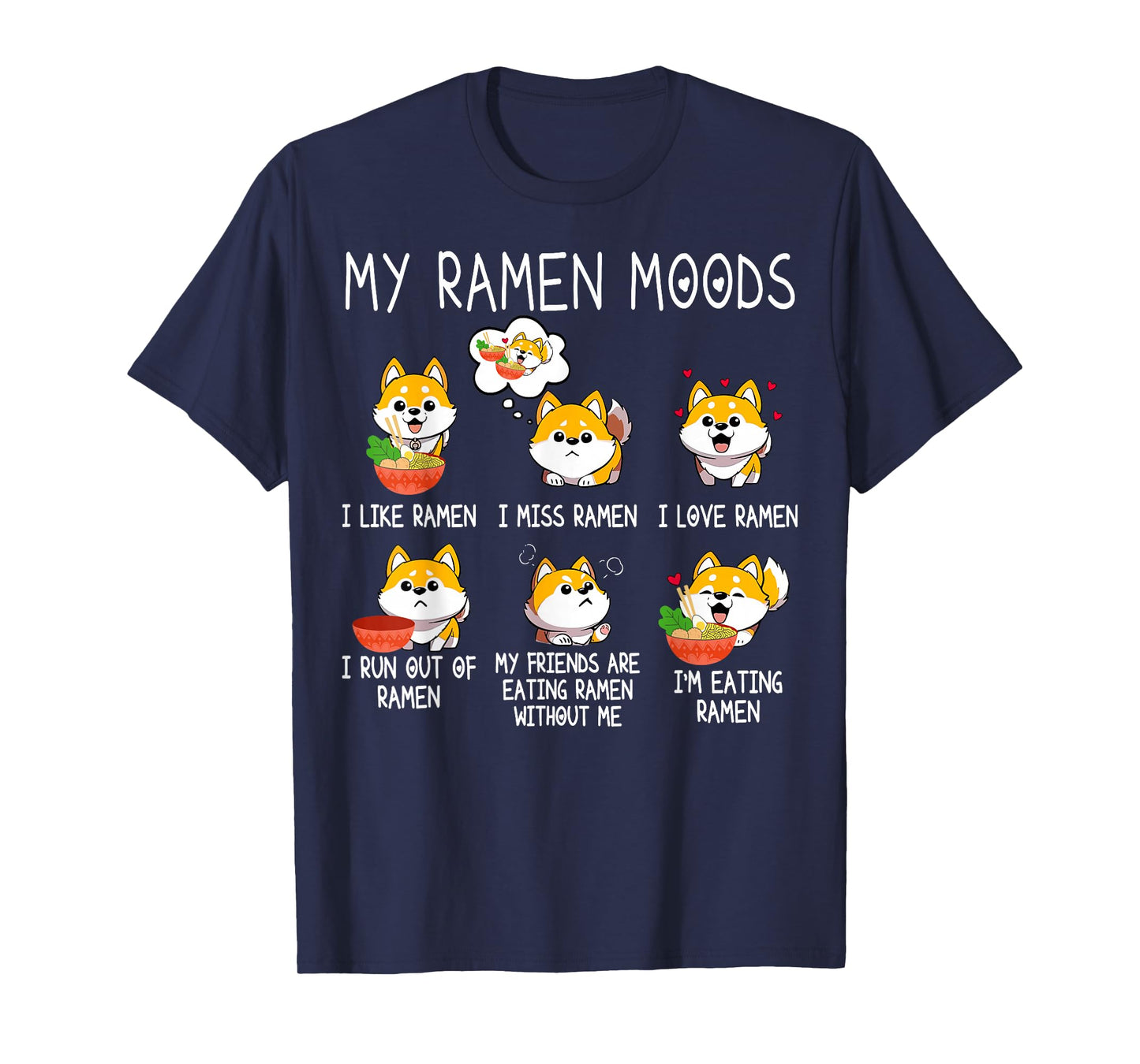 Ramen Shiba Inu Dog Lover Japanese Noodles For Men Women Kid T-Shirt