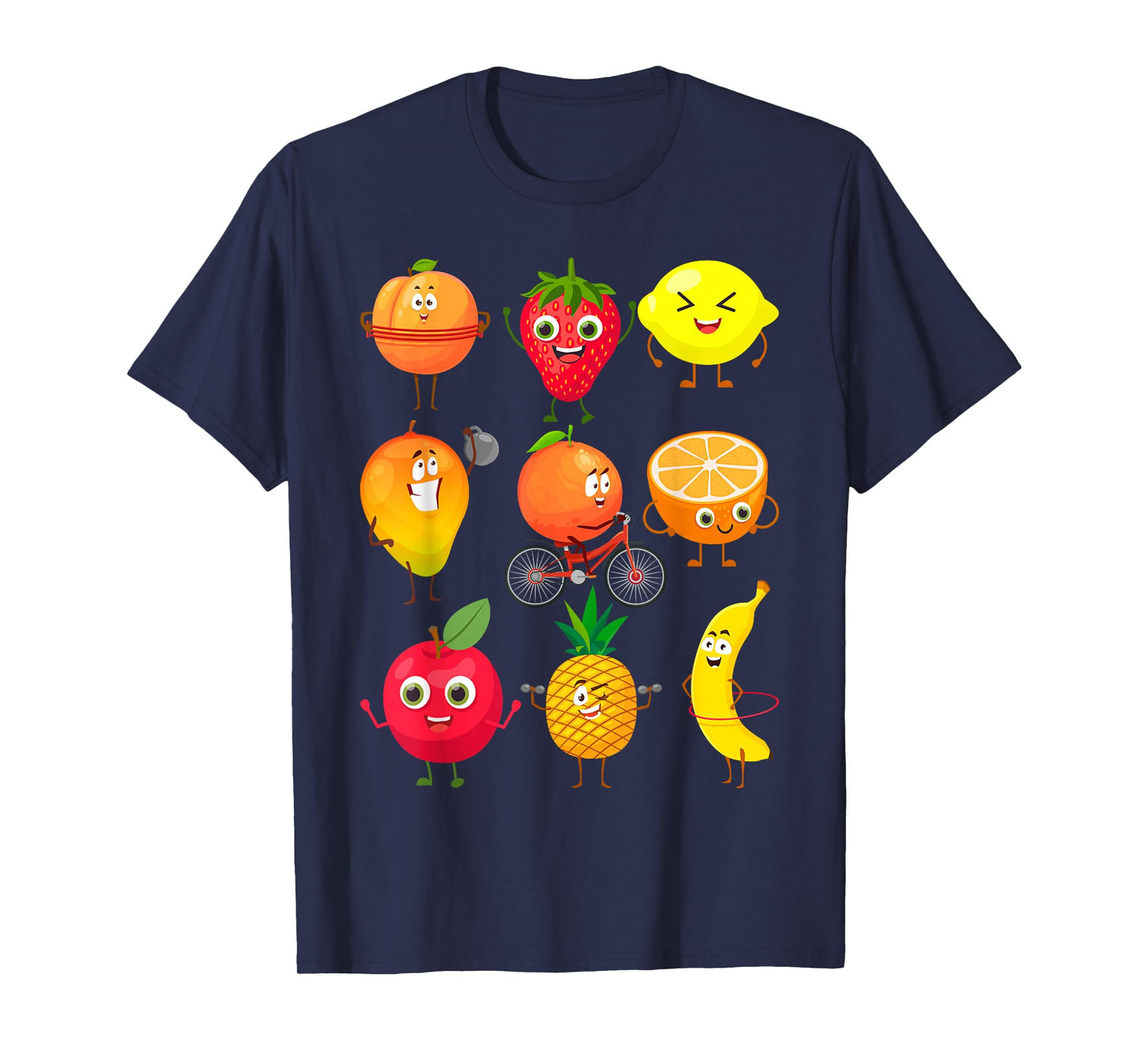 Funny Fruits Collage Fruit and Vegetables T-Shirt