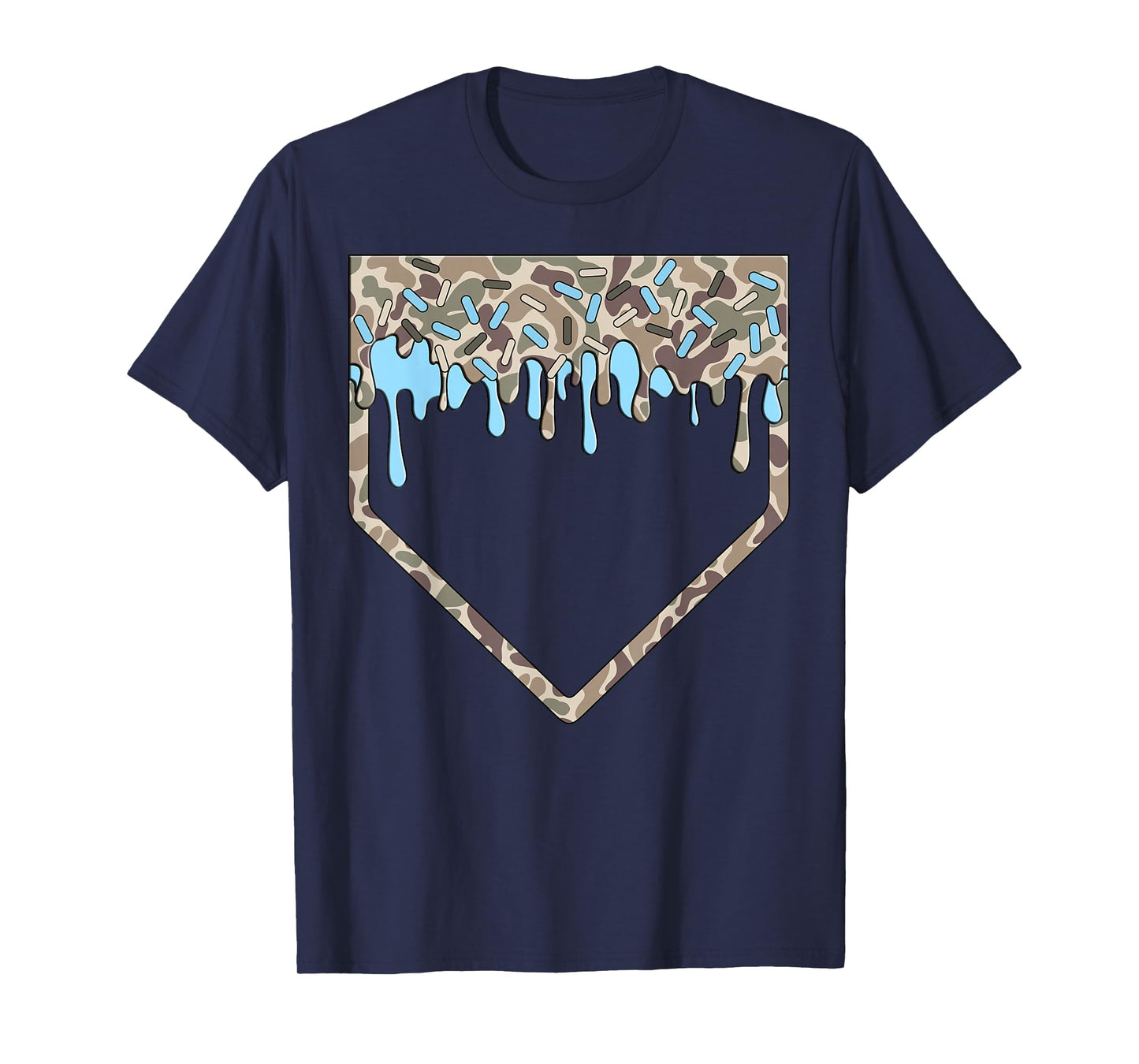 Baseball Drip Camo Baseball Home Plate Boys Sports Game Day T-Shirt