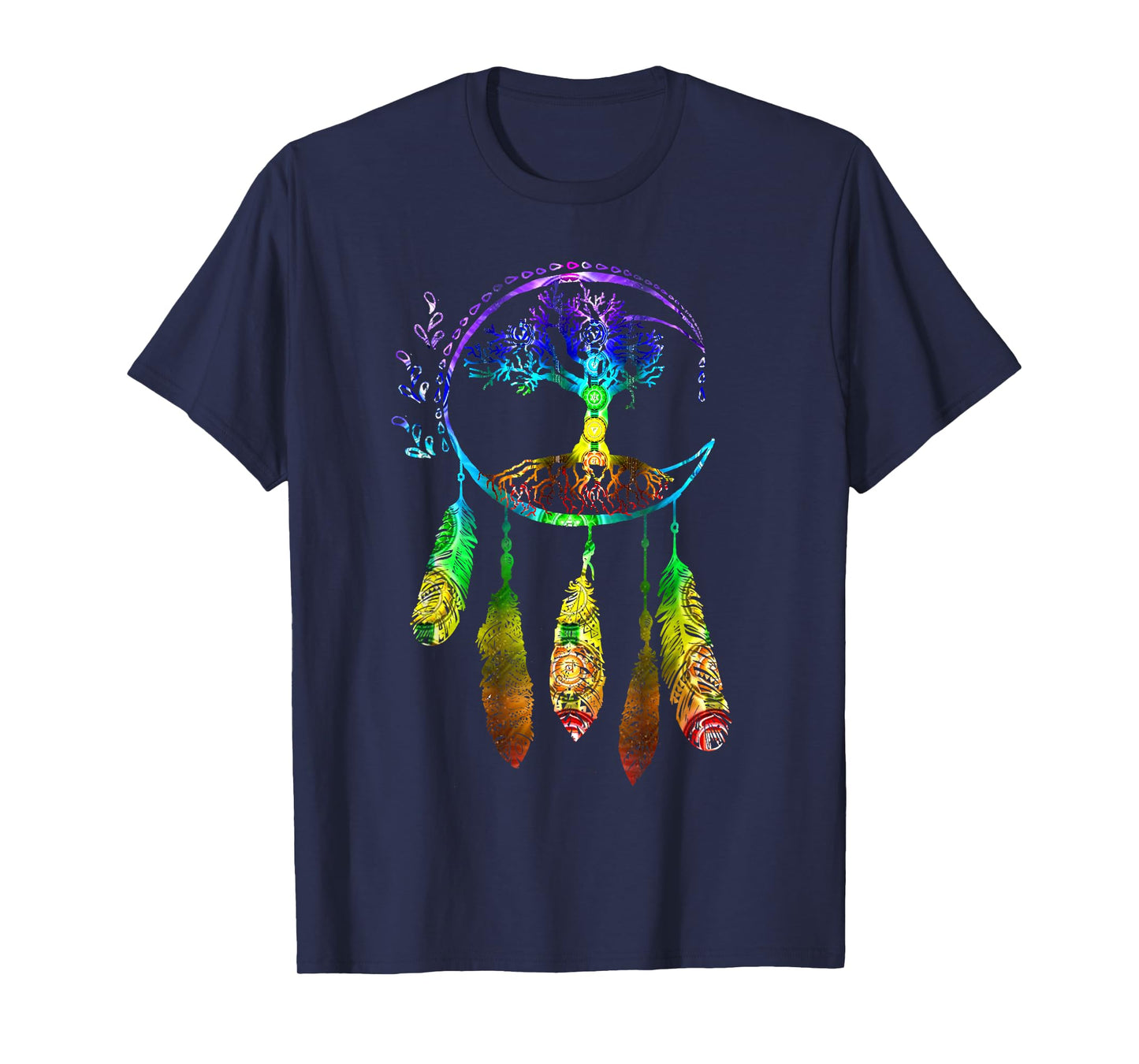 Moon Dream Catcher Feathers Tree of Life Gift T-Shirt
