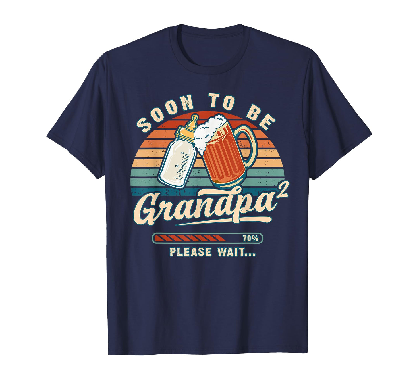 Soon to Be Grandpa 2 Again Please Wait Baby Reveal T-Shirt