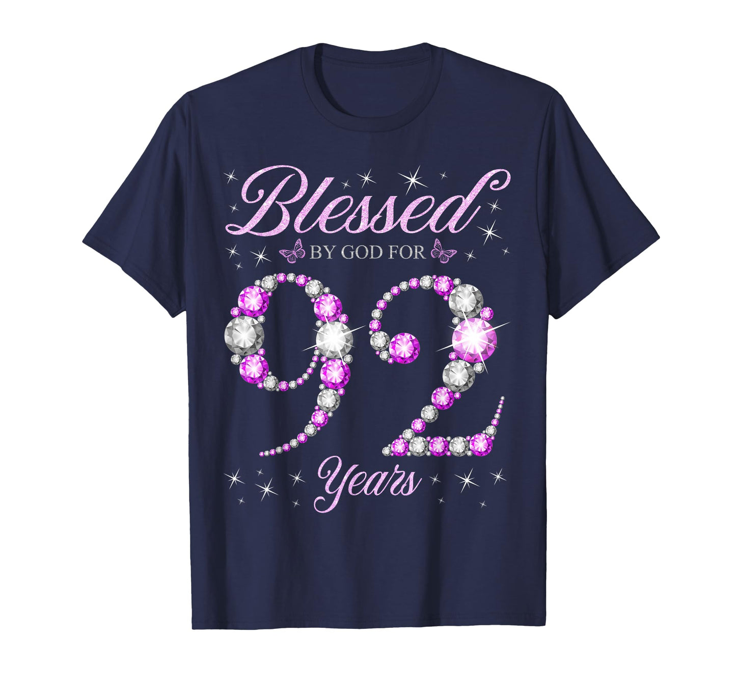 Blessed By God For 92 Years Old 92nd Birthday B-Day Party T-Shirt