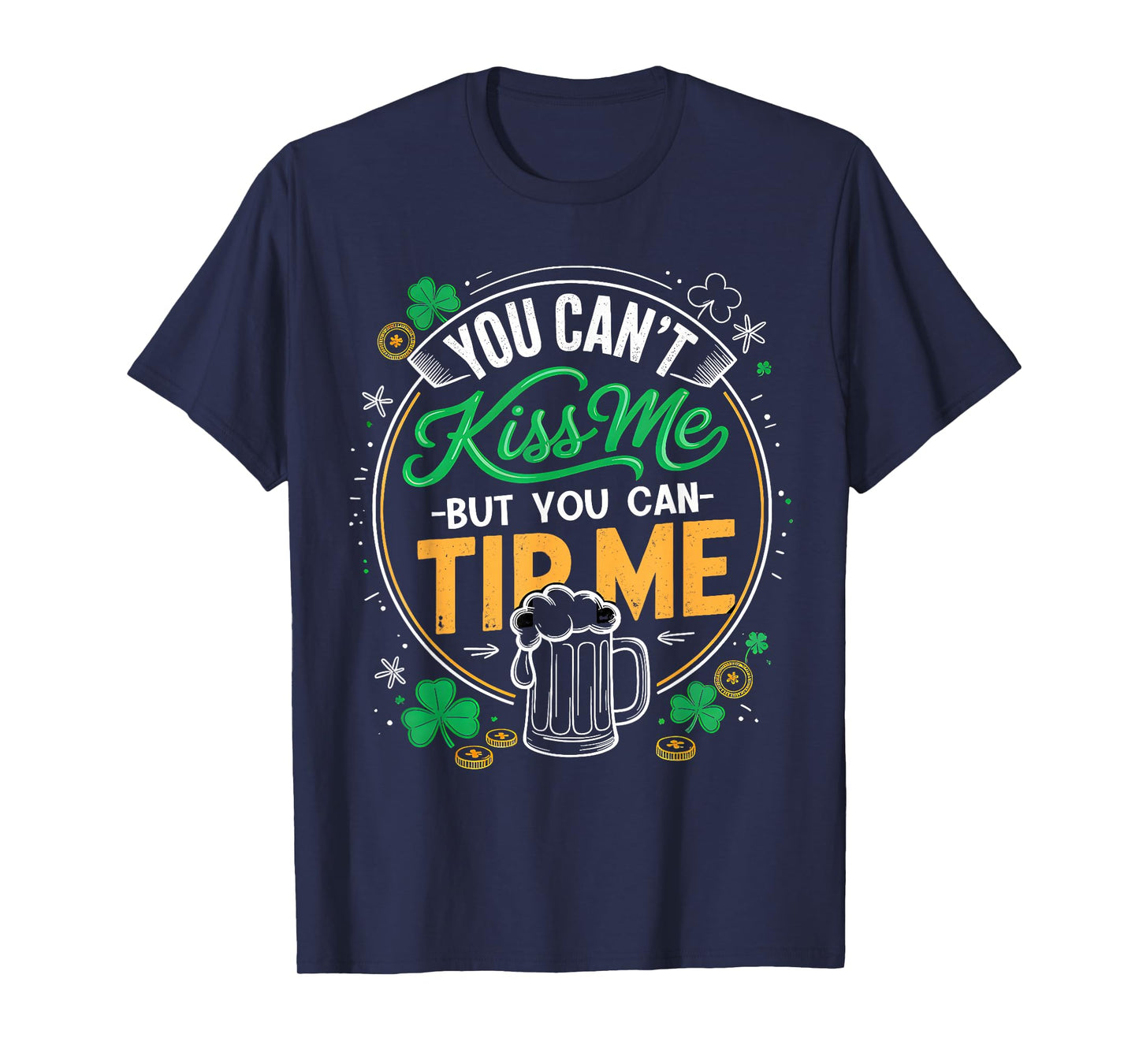 Vintage St Patrick's Day Shamrock Waitress Bartender Waiter T-Shirt