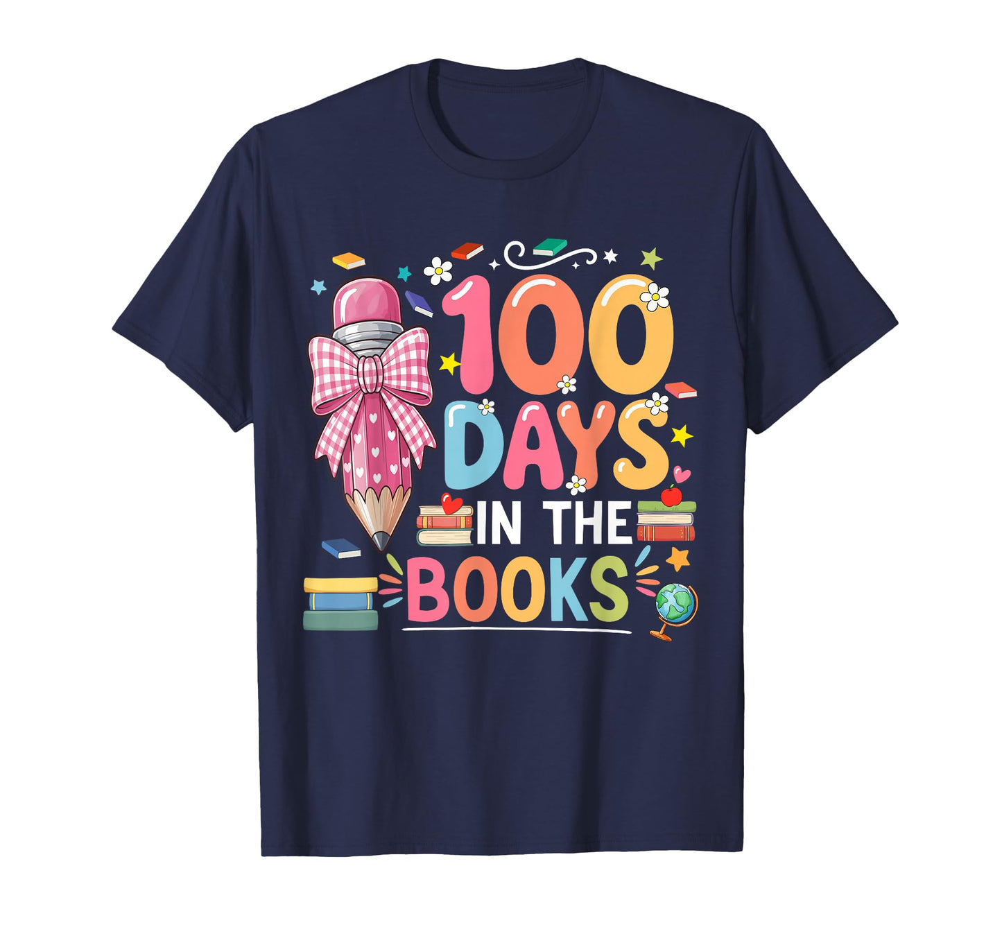100th Day of School Teacher Floral 100 Days in The Books T-Shirt