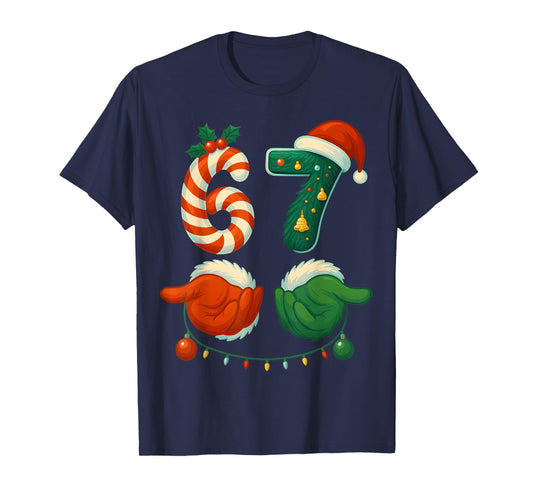 67 Christmas 6 7 Meme Pajamas Holiday Gen Alpha Funny Gifts T-Shirt