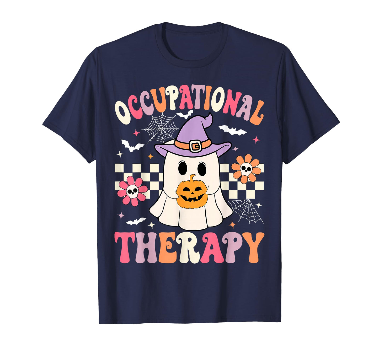 OT Occupational Therapy Halloween Retro Ghost OT Halloween T-Shirt