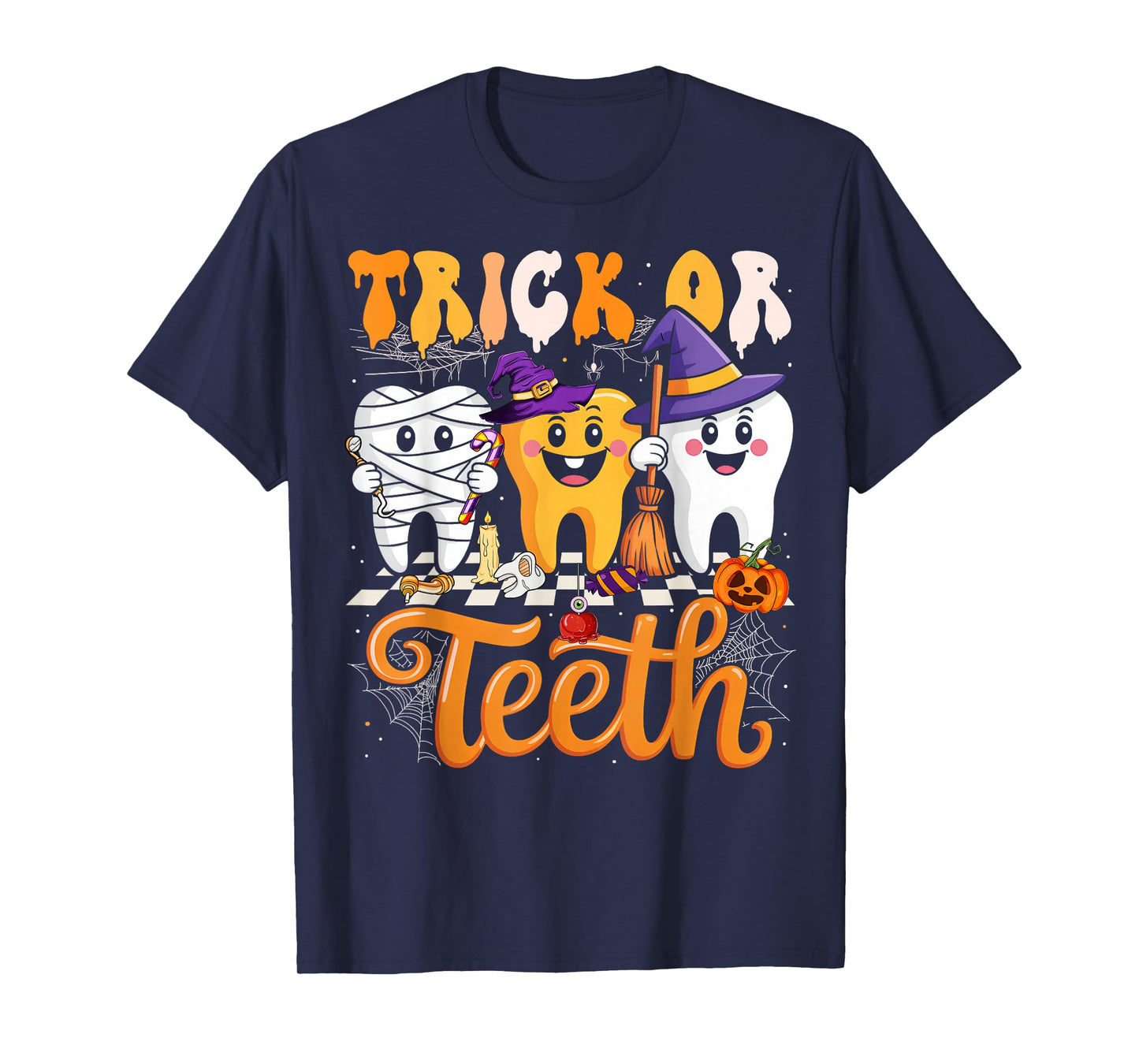 Trick Or Teeth Halloween Dental Crew Dentist Boys Girls Kids T-Shirt