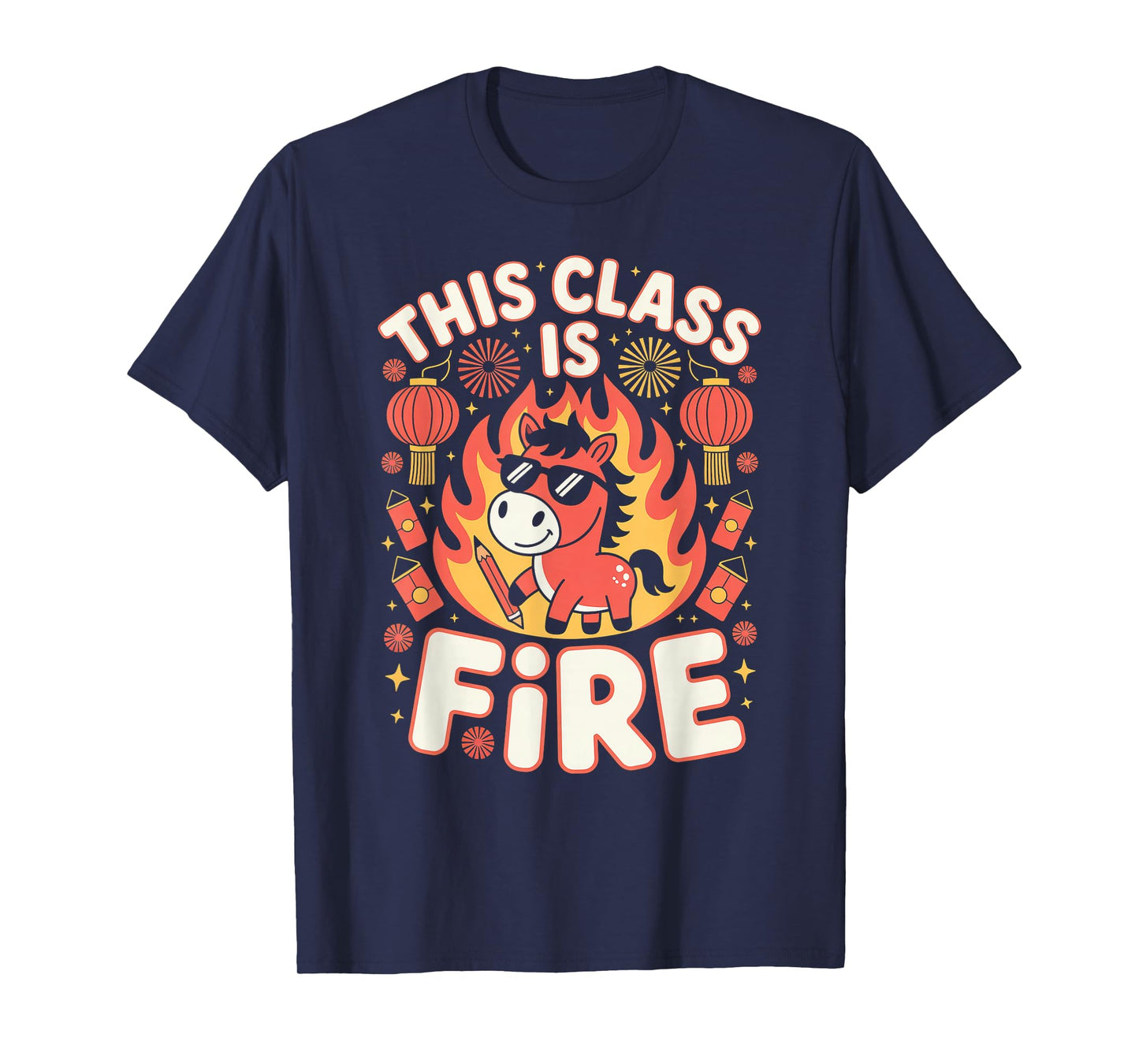 Year of The Fire Horse Teacher Chinese Lunar New Year 2026 T-Shirt
