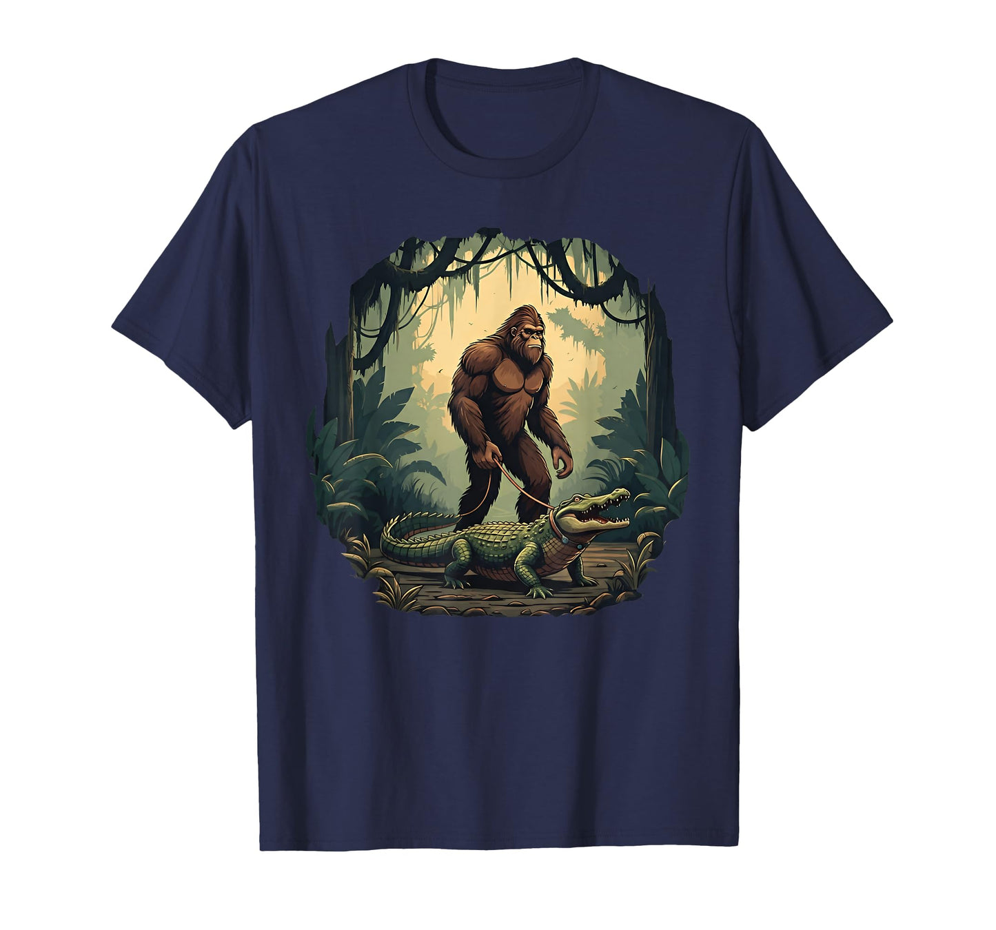 Funny Bigfoot Alligator Walking Pet Sasquatch Crocodile Love T-Shirt