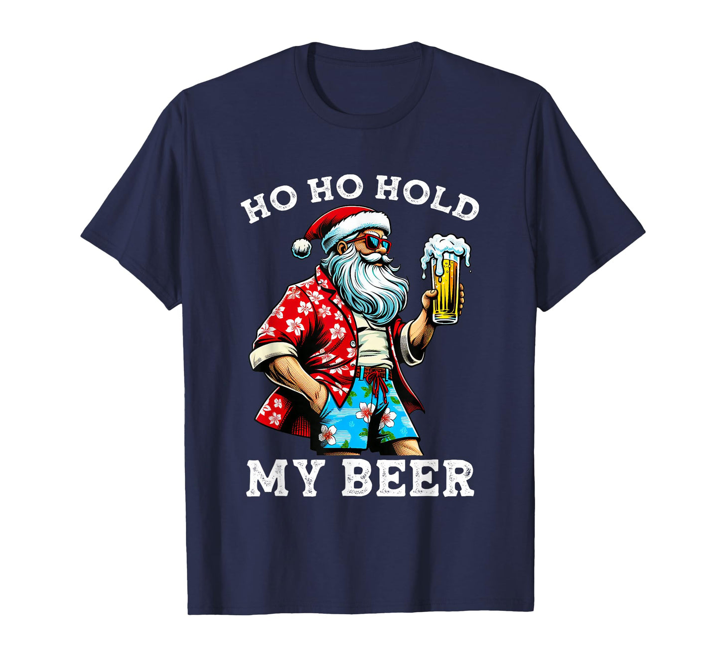 Funny Santa With Sunglasses And Beer Christmas in July T-Shirt