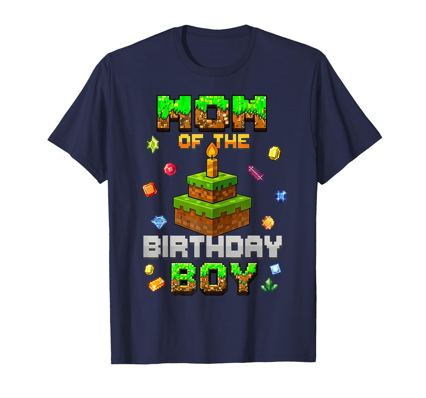 Mom Of The Birthday Boy Family Matching Video Game Pixel T-Shirt