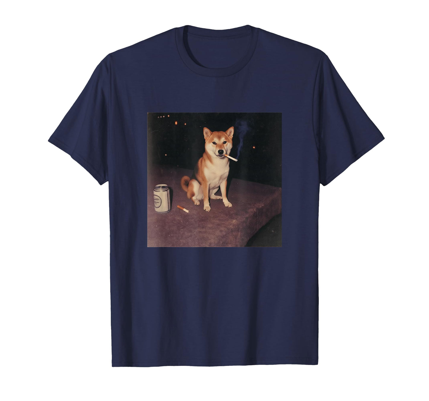 Funny Smoking Shiba Inu Dog Cigarette Beer Gen Z T-Shirt