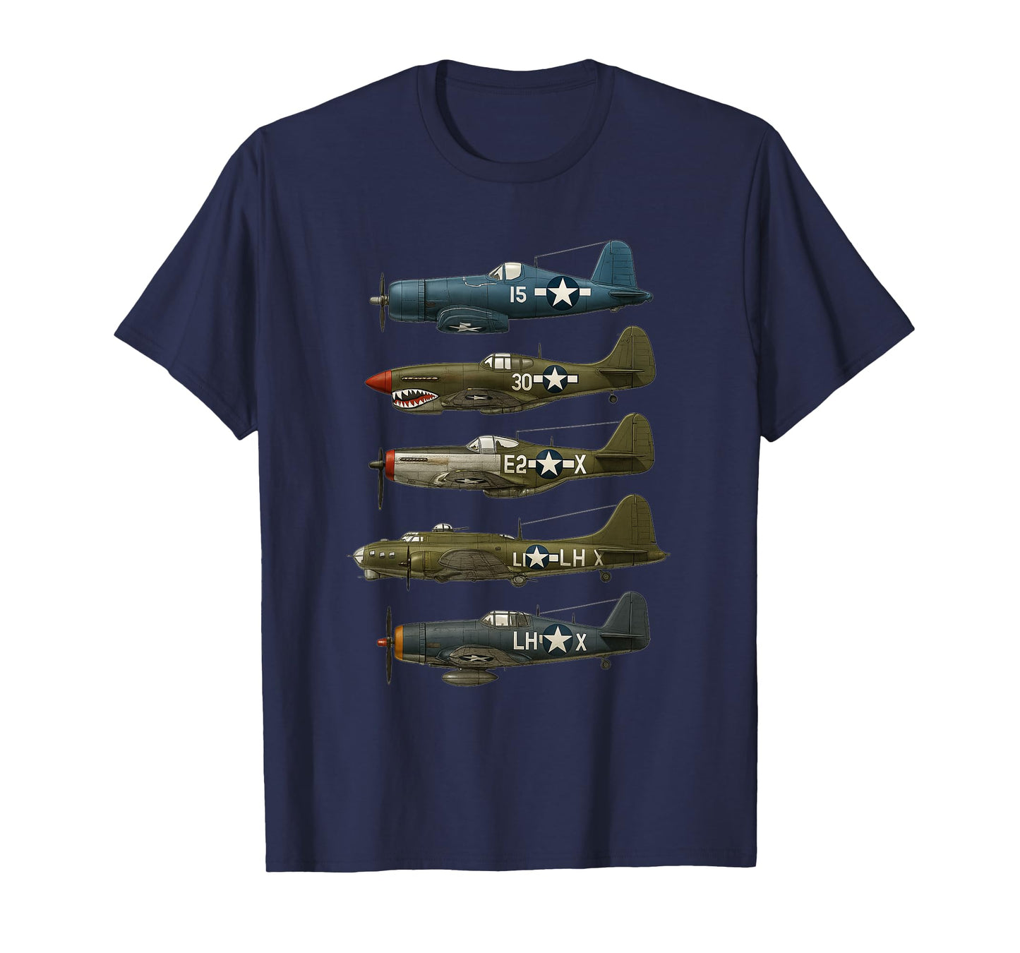 WW2 Warplanes F4U, P-51 Mustang, P-40 B17 Gift T-Shirt
