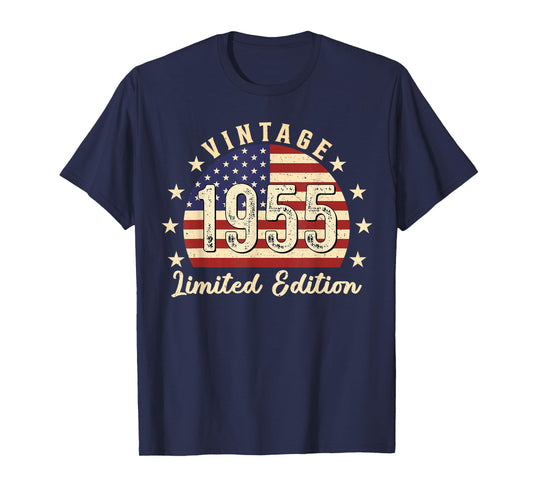 Vintage 1955 USA Flag 71st Birthday T-Shirt