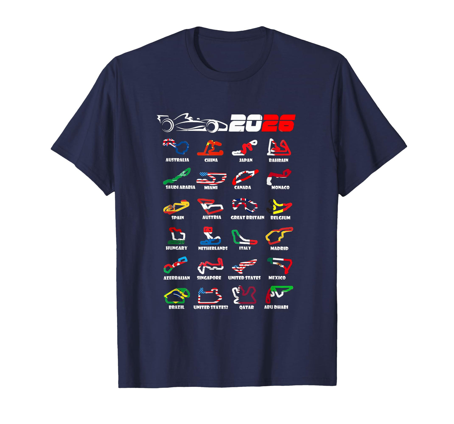 Race Car Enthusiast Motorsport Racing Fan World Flags T-Shirt