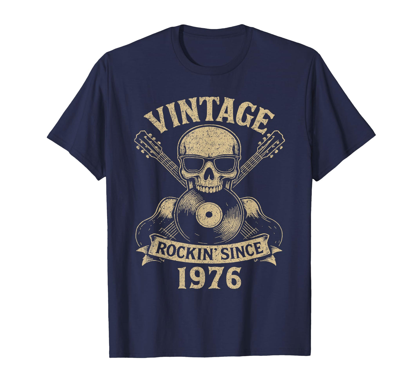 50th Birthday Rockin’ Since 1976 Vintage Rock Music Birthday T-Shirt