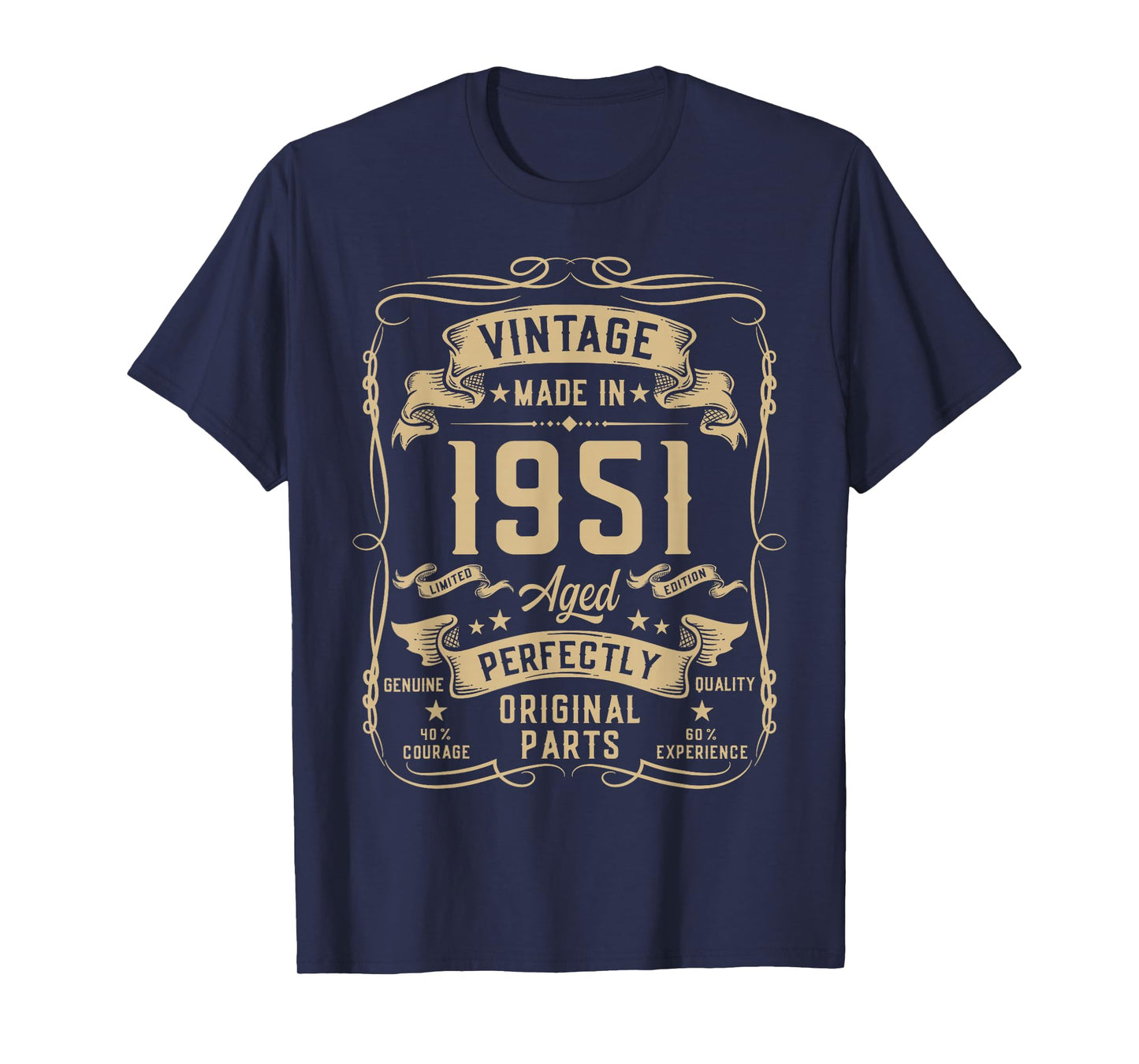Vintage 1951 75yr 75th Birthday Gifts for Men 75 Years Old T-Shirt