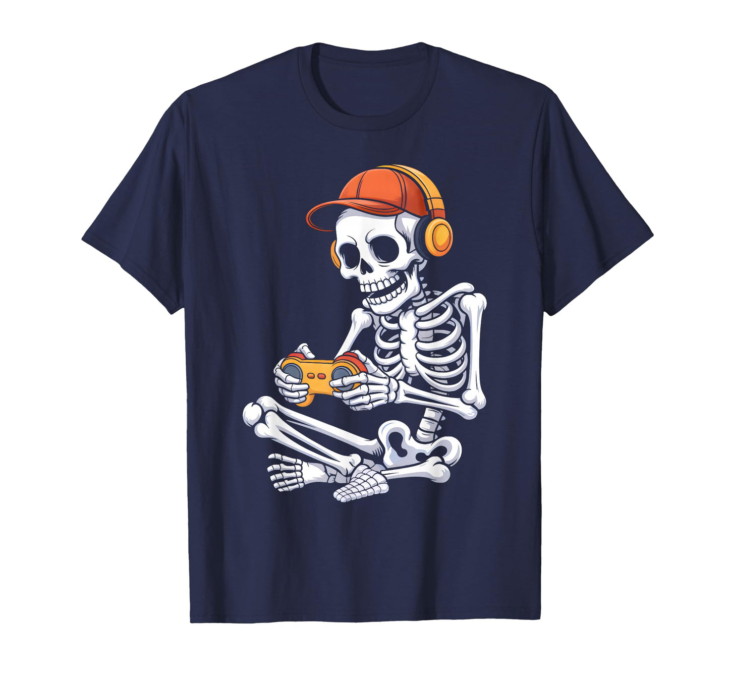 Halloween Skeleton Video Gaming Gamer Boys Men Teens Kids T-Shirt