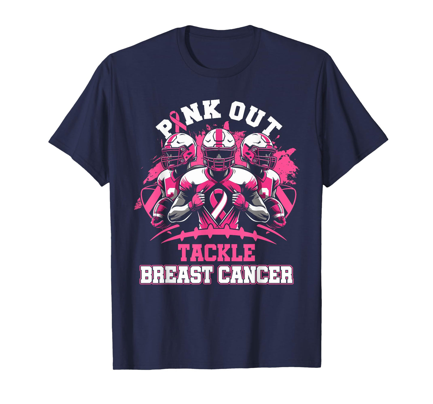 Pink Out Tackle Breast Cancer Awareness American Football T-Shirt