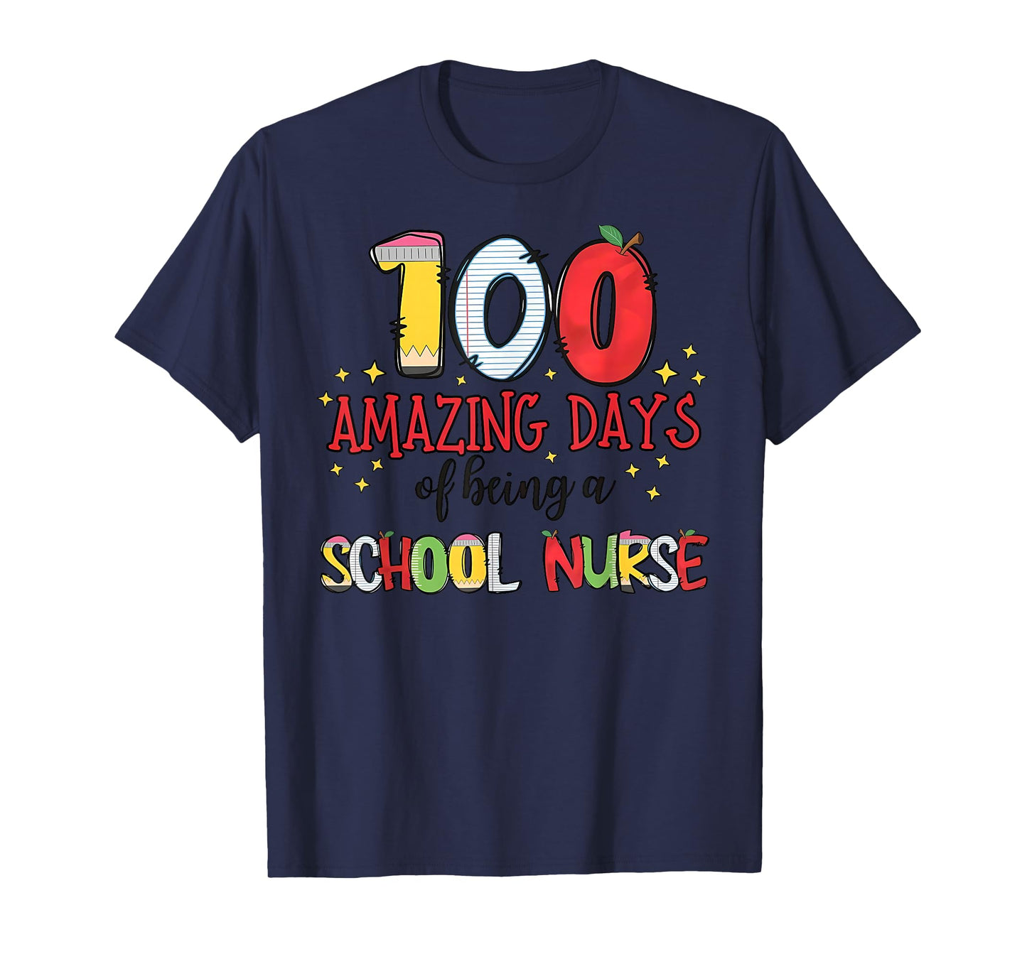 100 Days of Nurse Nursing School 100 Days of School T-Shirt
