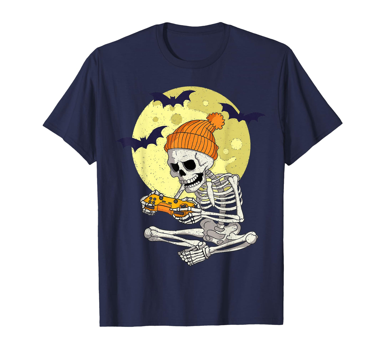 Funny Halloween Skeleton Gamer Video Games Boys Mens Gaming T-Shirt