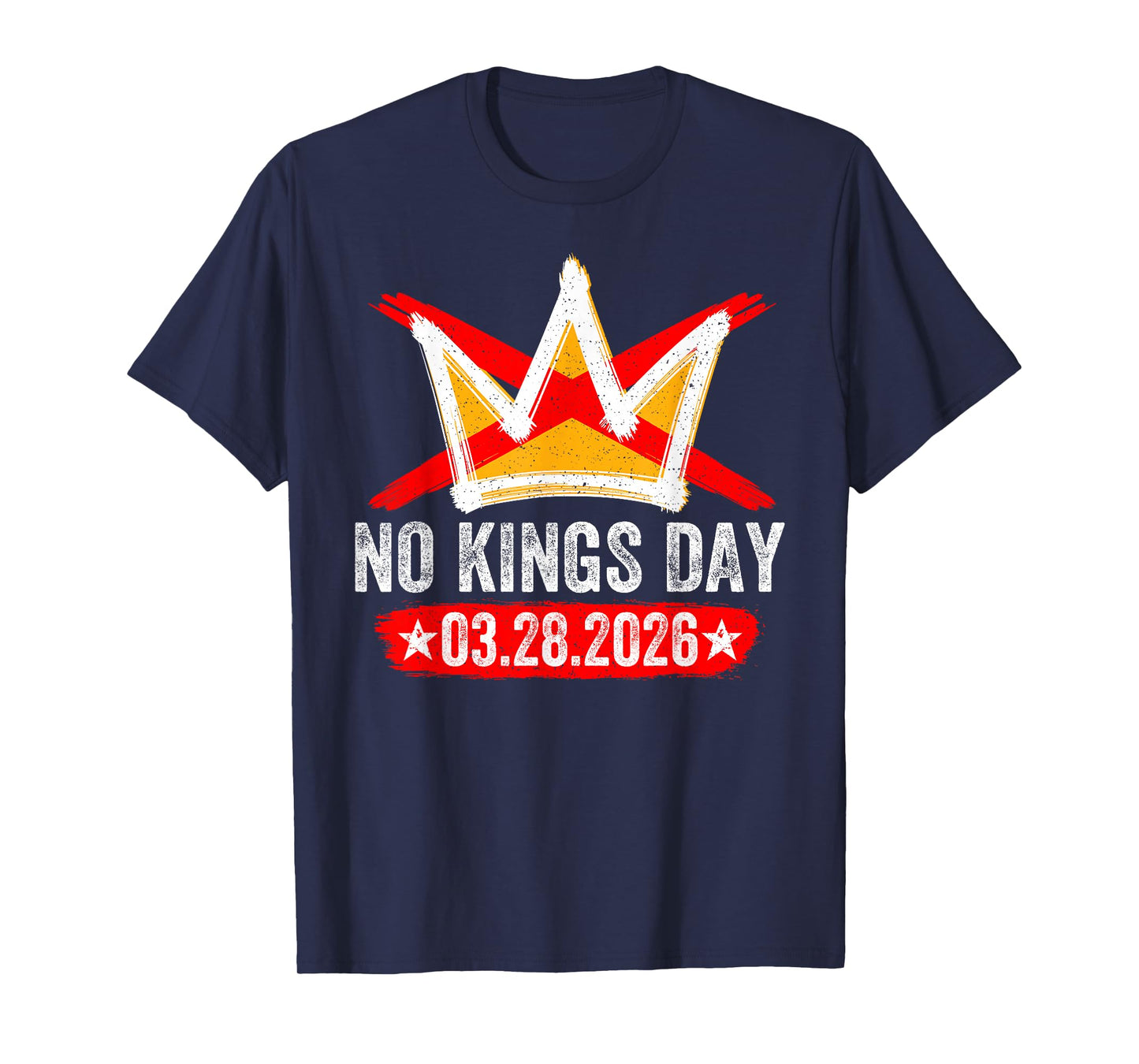 No Kings Day March 28 2026 Retro Vintage Patriotic Men Women T-Shirt