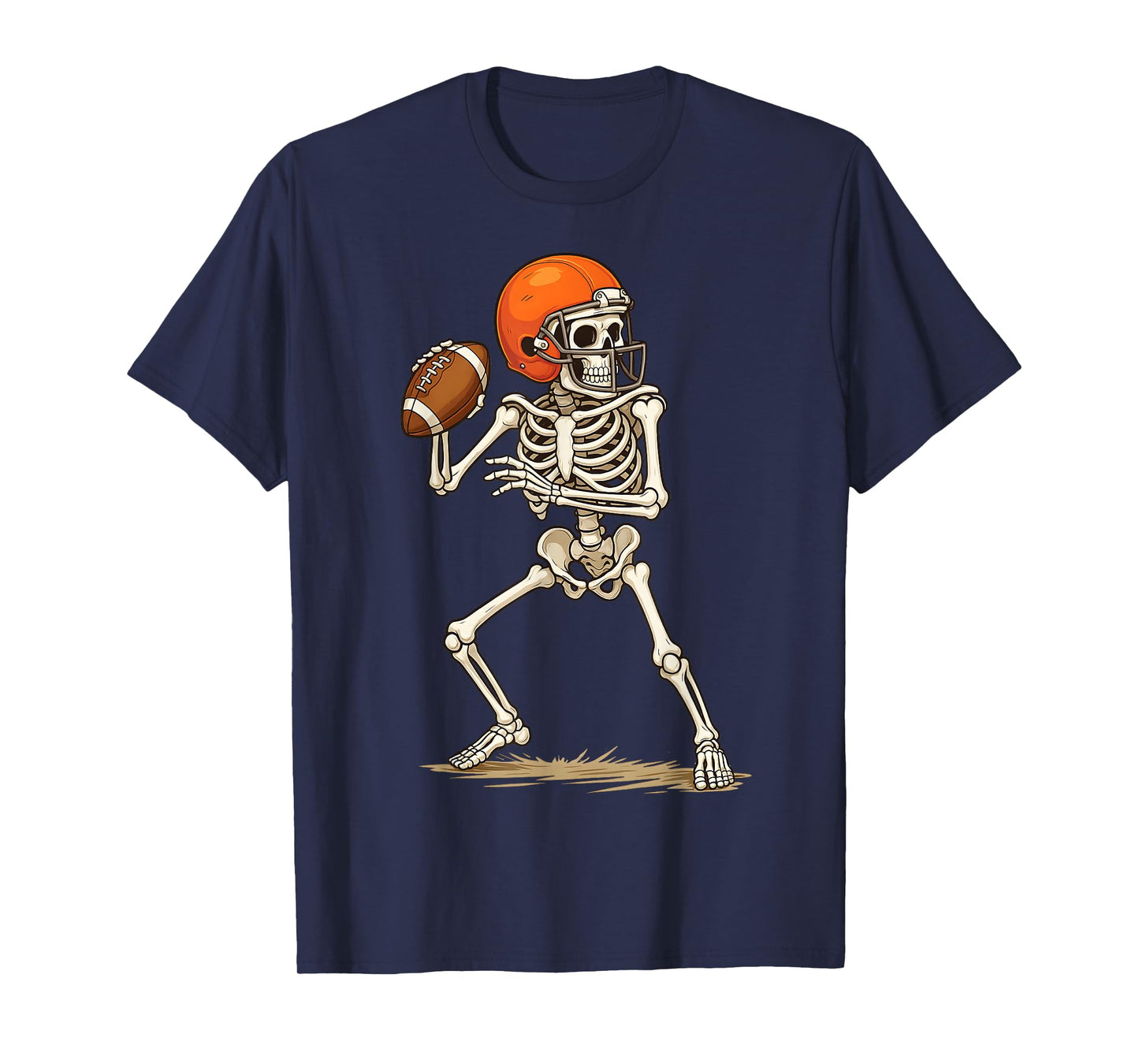 Boo Funny Skeleton Football Halloween Costume Men Kids Boys T-Shirt