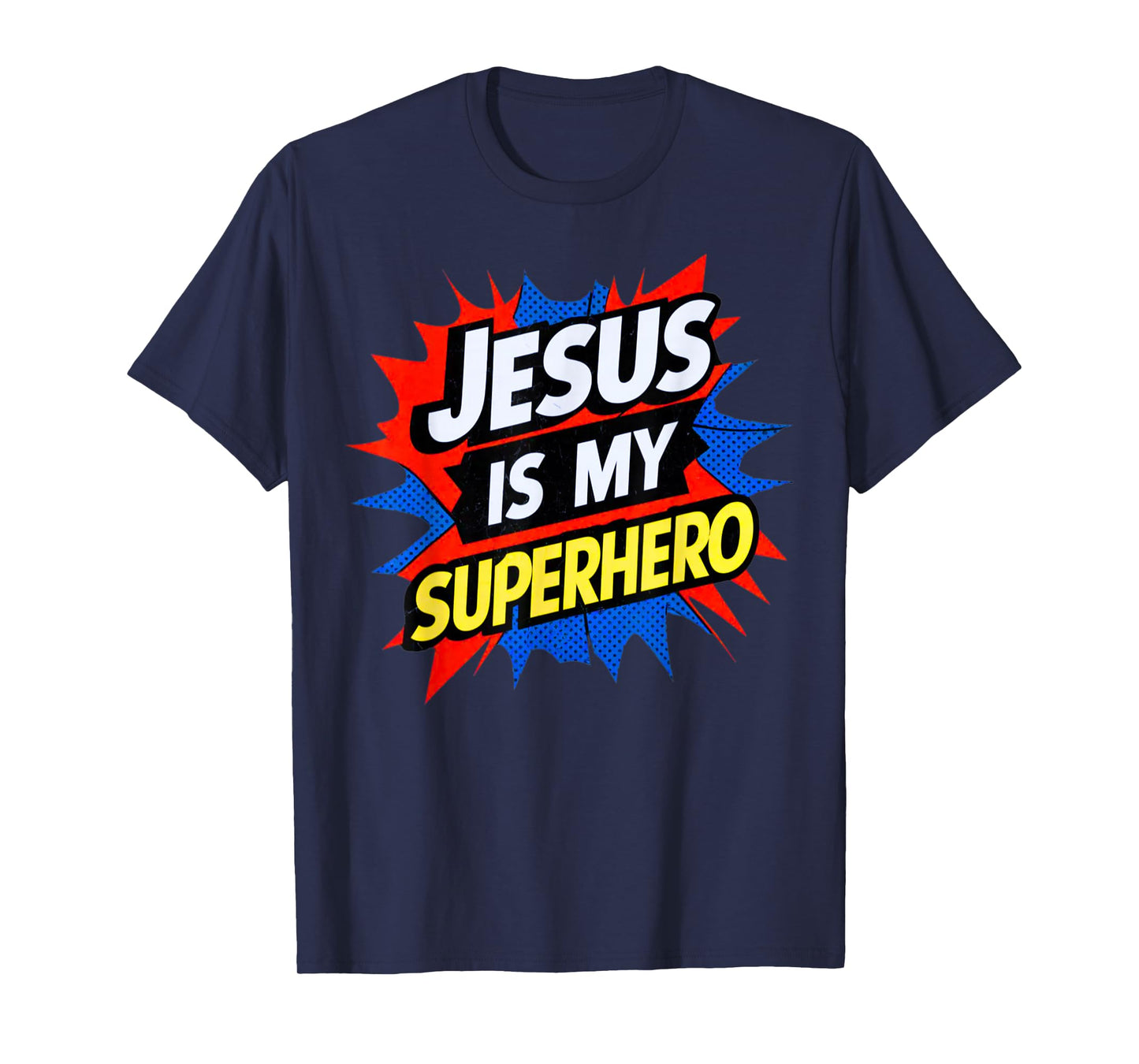 Jesus Is My Superhero Christian God Religious Comic Kids Boy T-Shirt