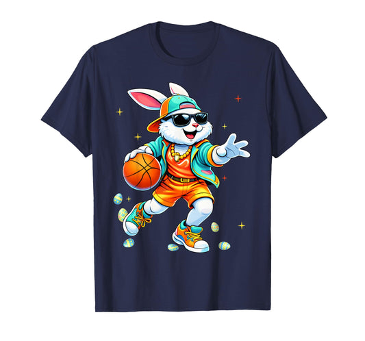 Funny Rabbit Bunny Basketball Easter Men Boy Kid Toddler T-Shirt
