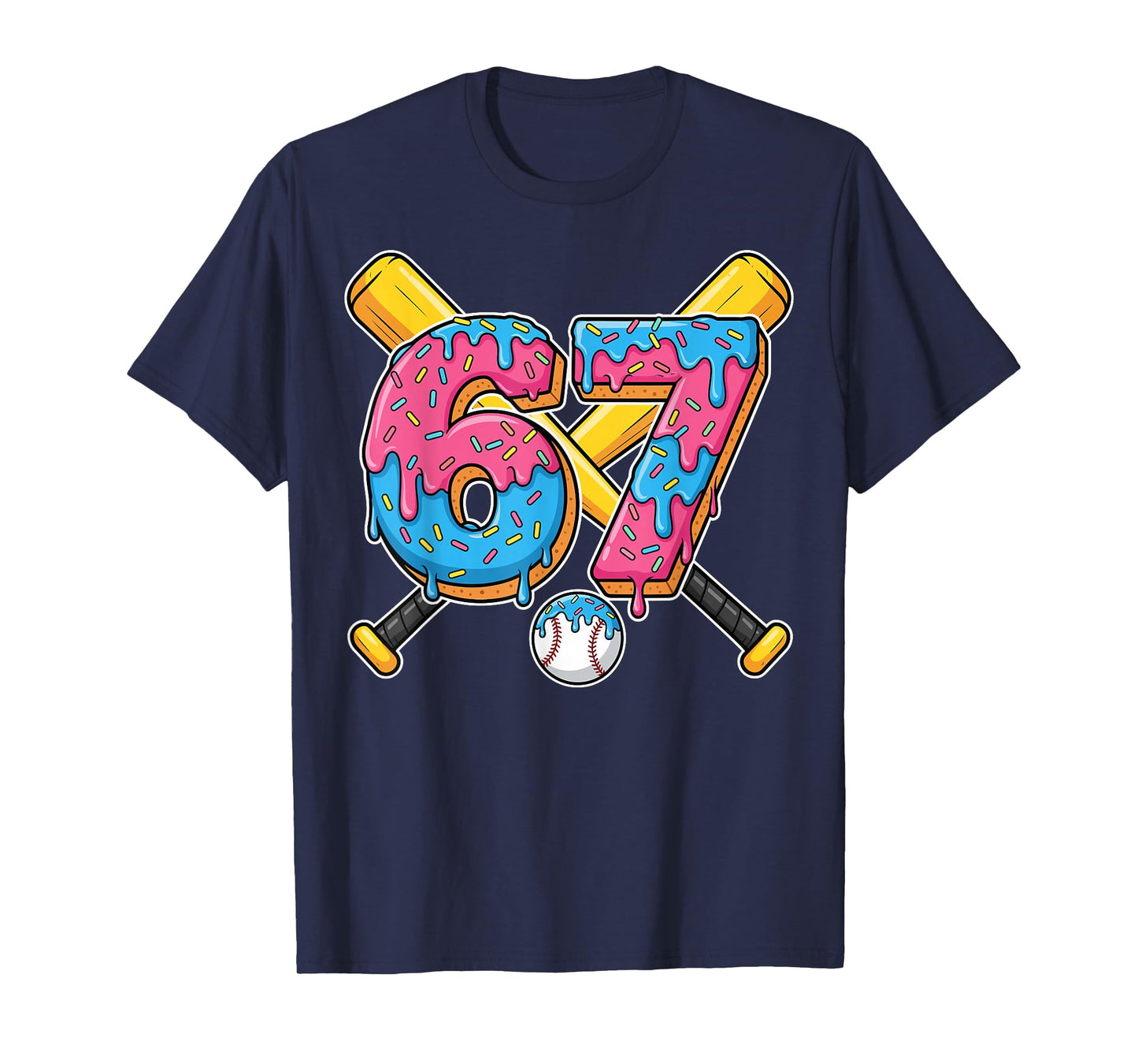 Baseball Drip Number 67 Player 67th Birthday Meme Gen Alpha T-Shirt