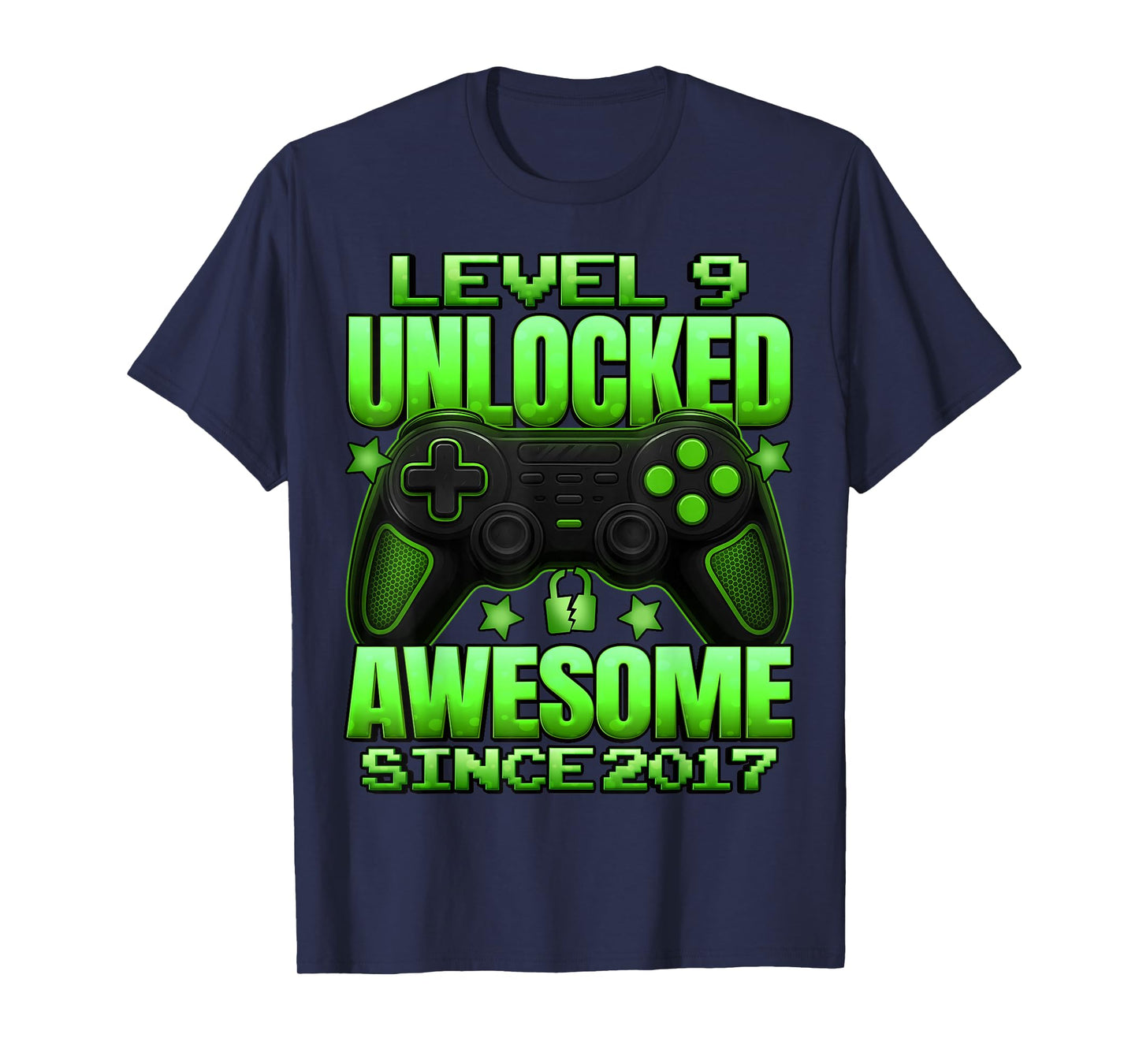 Level 9 Unlocked 9 Year Old Gifts for Boys 9th Birthday Boy T-Shirt