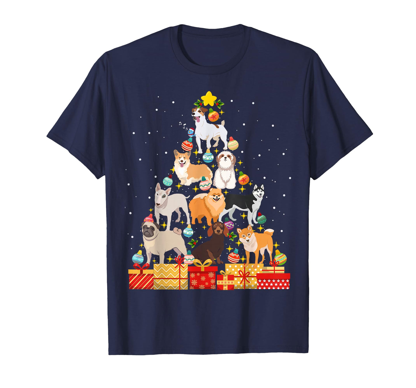 Funny Dog Christmas Tree Dog Lover Christmas For Kids Women T-Shirt