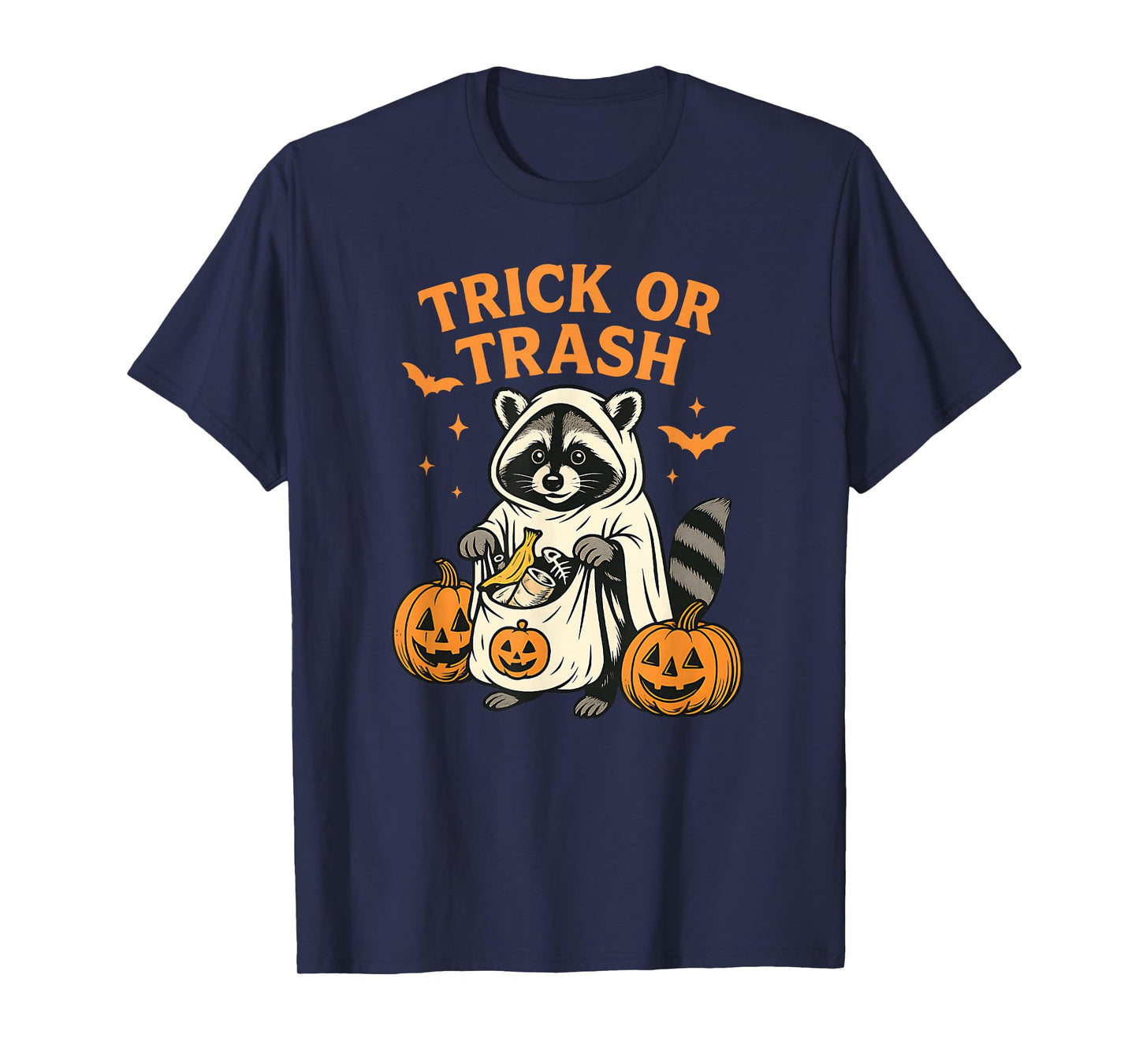 Funny Raccoon Trick or Trash Halloween T-Shirt