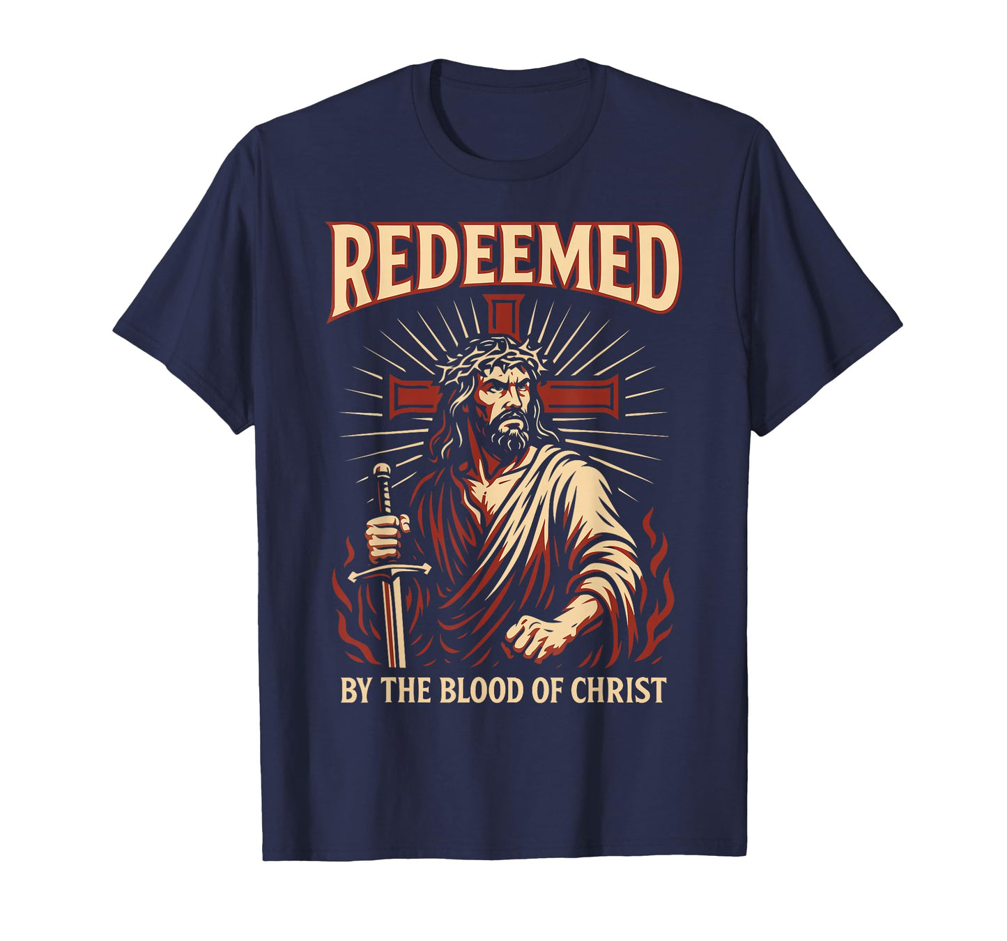 Redeemed Badass Warrior of Christ Christian Jesus Christcore T-Shirt