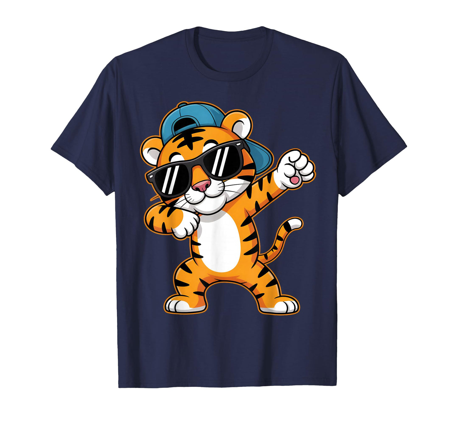 Funny Tiger Boys Kid Girls Toddler Tiger Lover Dabbing Tiger T-Shirt