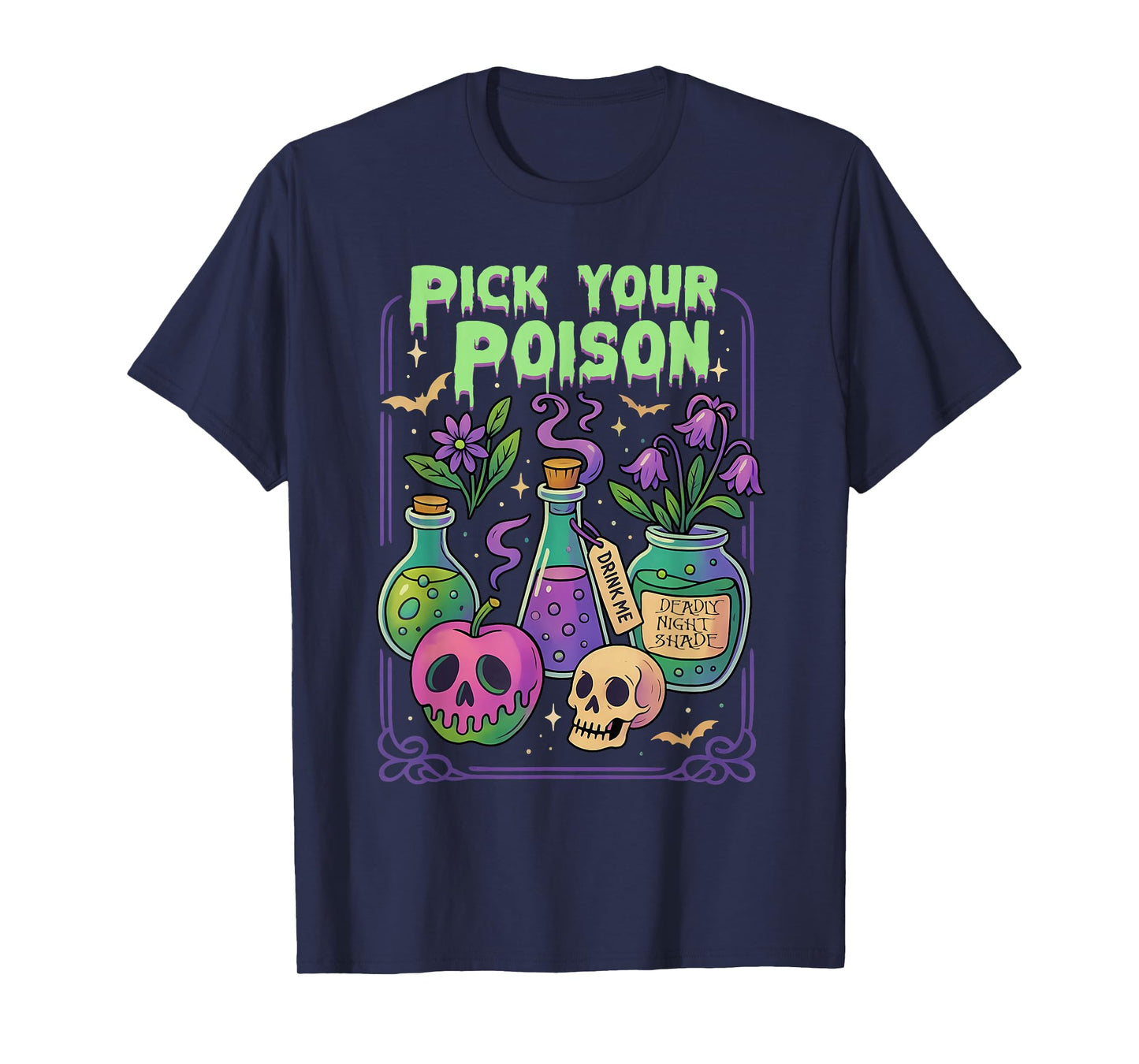 Retro Pick Your Poison Halloween Trick Or Treat Outfit T-Shirt