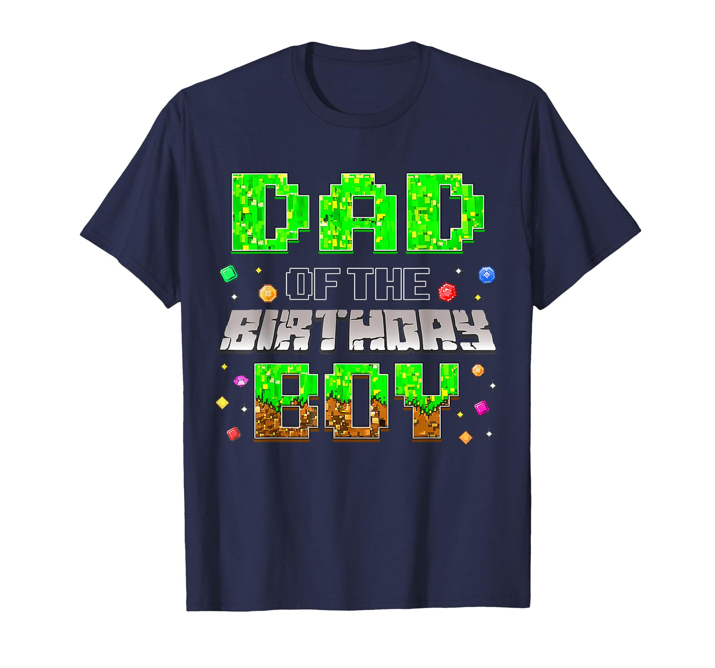 Dad Of The Birthday Boy Game Pixel Birthday Party Boys Kids T-Shirt