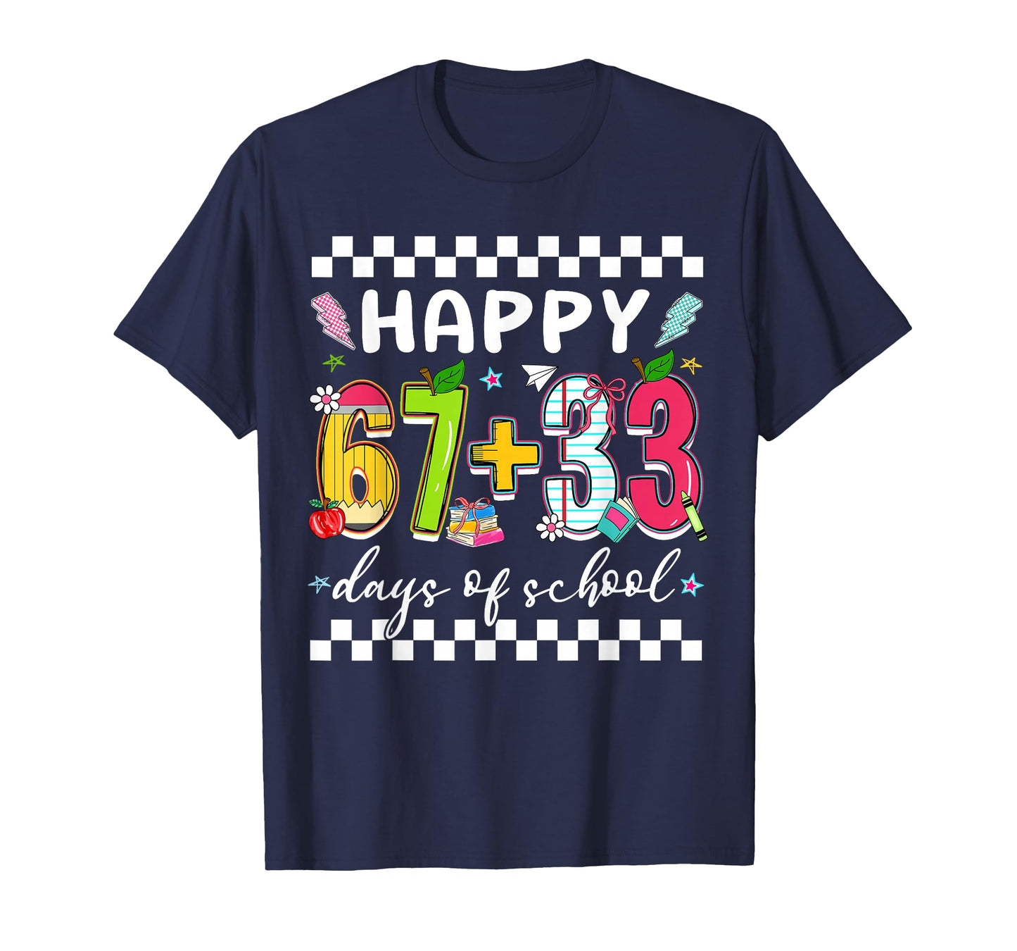 Happy 67 + 33 Days of School Funny 67 Meme Girl Kid Teacher T-Shirt