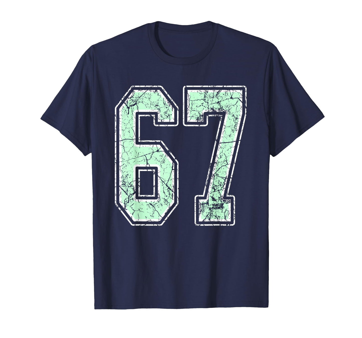 Mint Green White Sports Number 67 Jersey Uniform Player T-Shirt