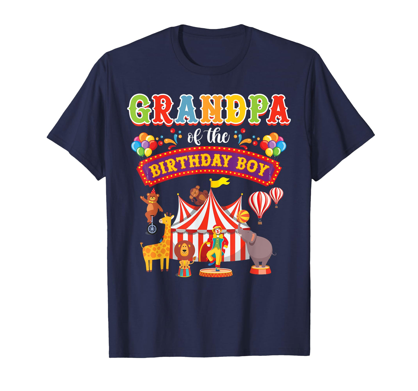 Grandpa Of The Birthday Boy Carnival Circus 1st Birthday T-Shirt