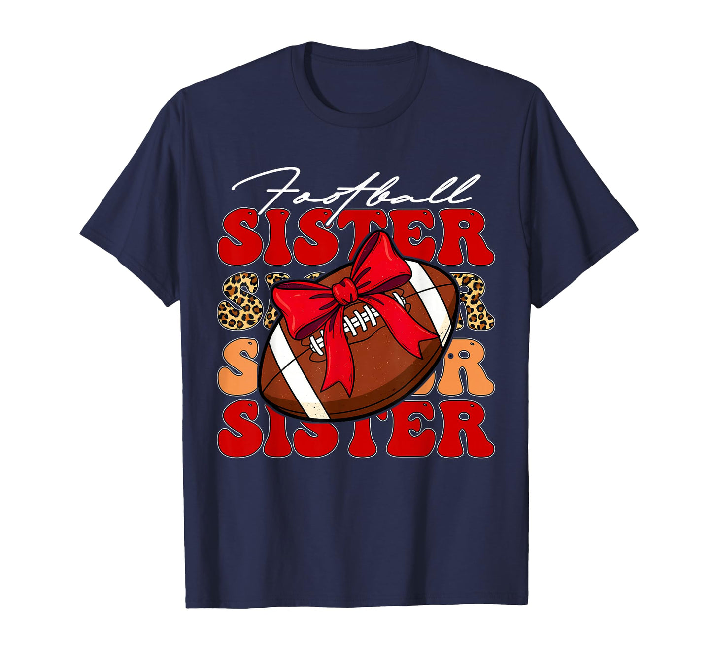 Coquette Bow American Football Sister Game Day Women Girls T-Shirt