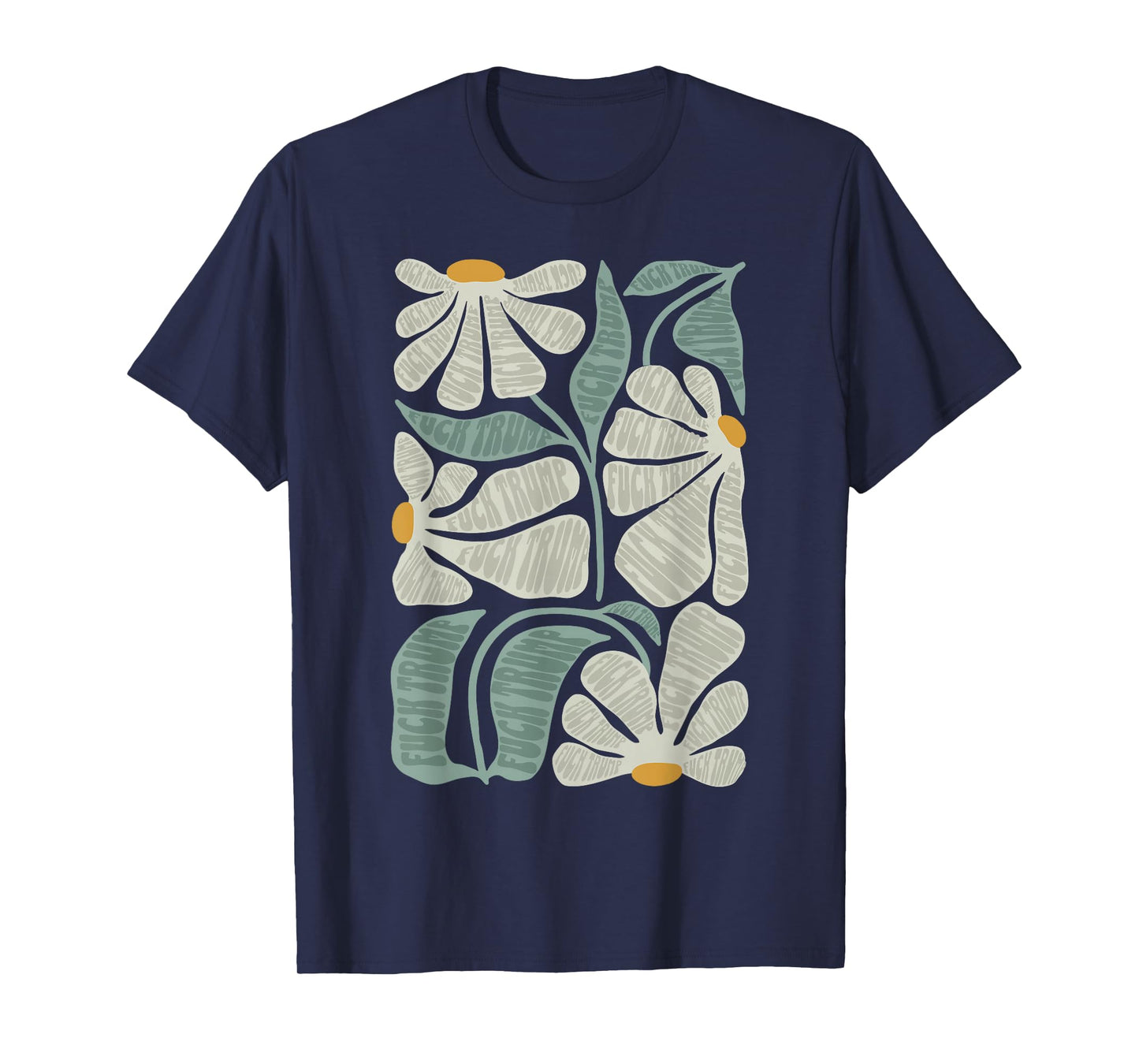 Subtle Boho Flowers Anti Trump, Kamala Harris Voter T-Shirt